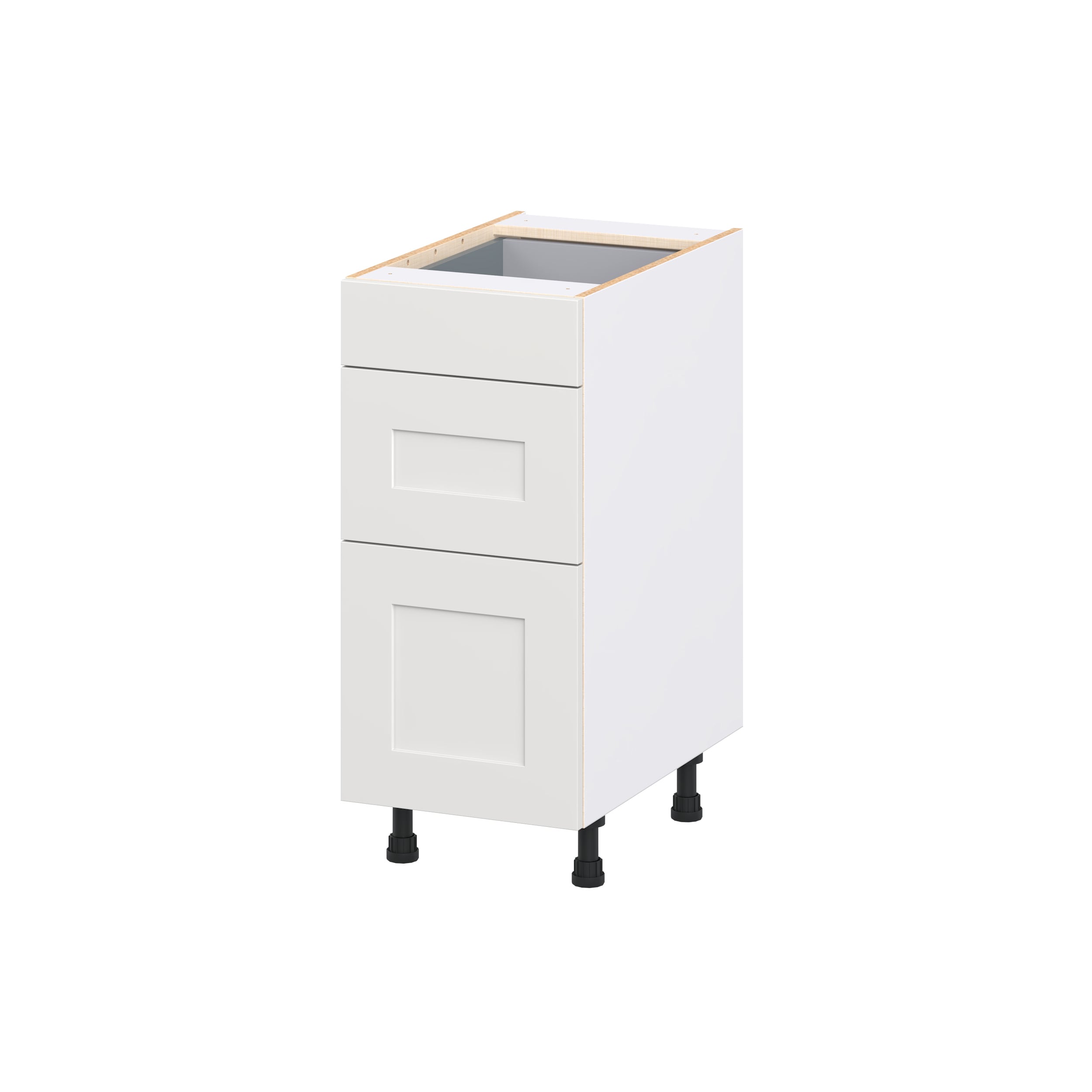 Hugo&Borg DSB3D15-JO Jolie 15-in W x 34.5-in H x 24.5-in D Warm White 3 -Drawers Drawer Base Fully assembled Cabinet Shaker