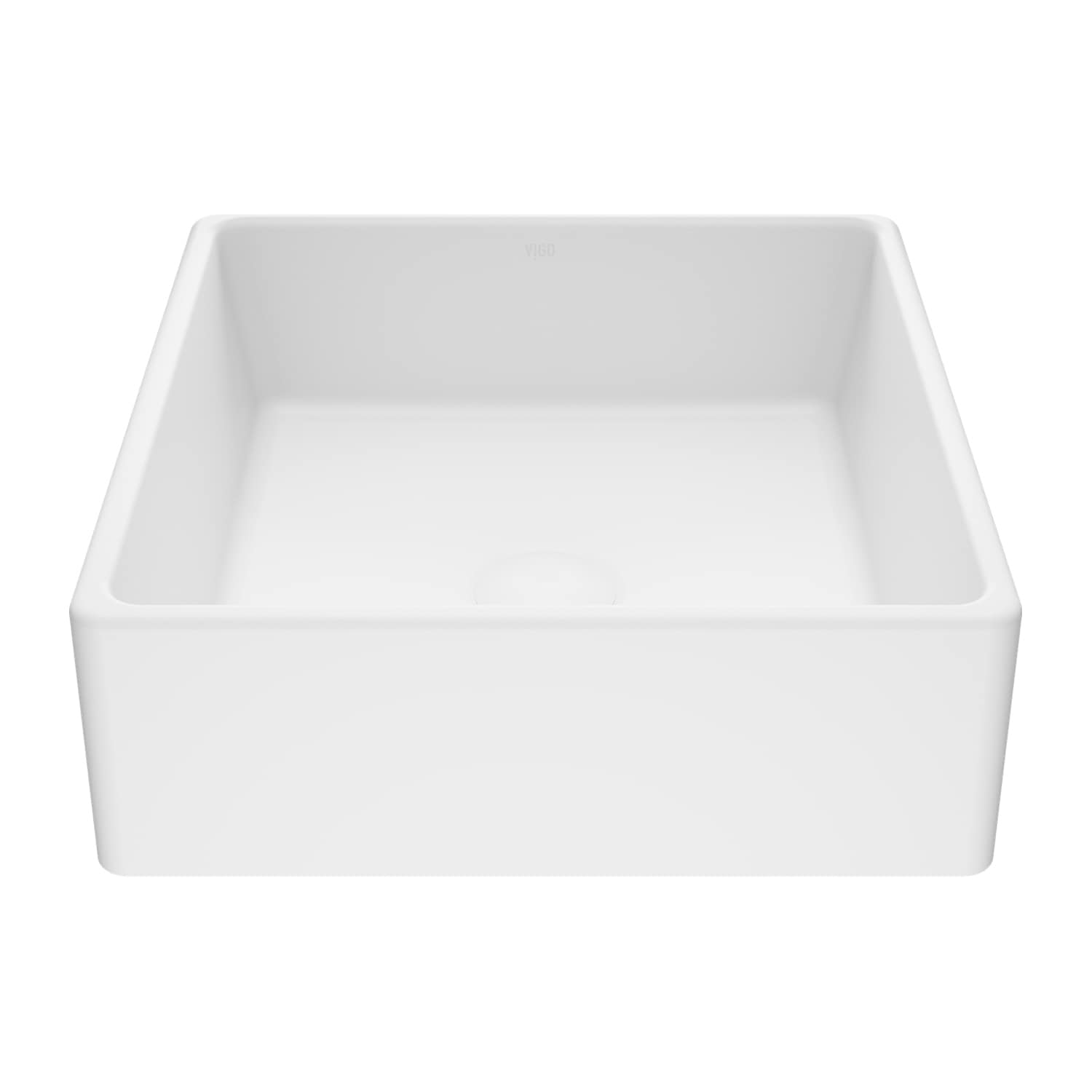 VIGO VG04001 Dianthus Matte stone Vessel Square Modern Matte white Bathroom Sink ( 15-in x 15-in )