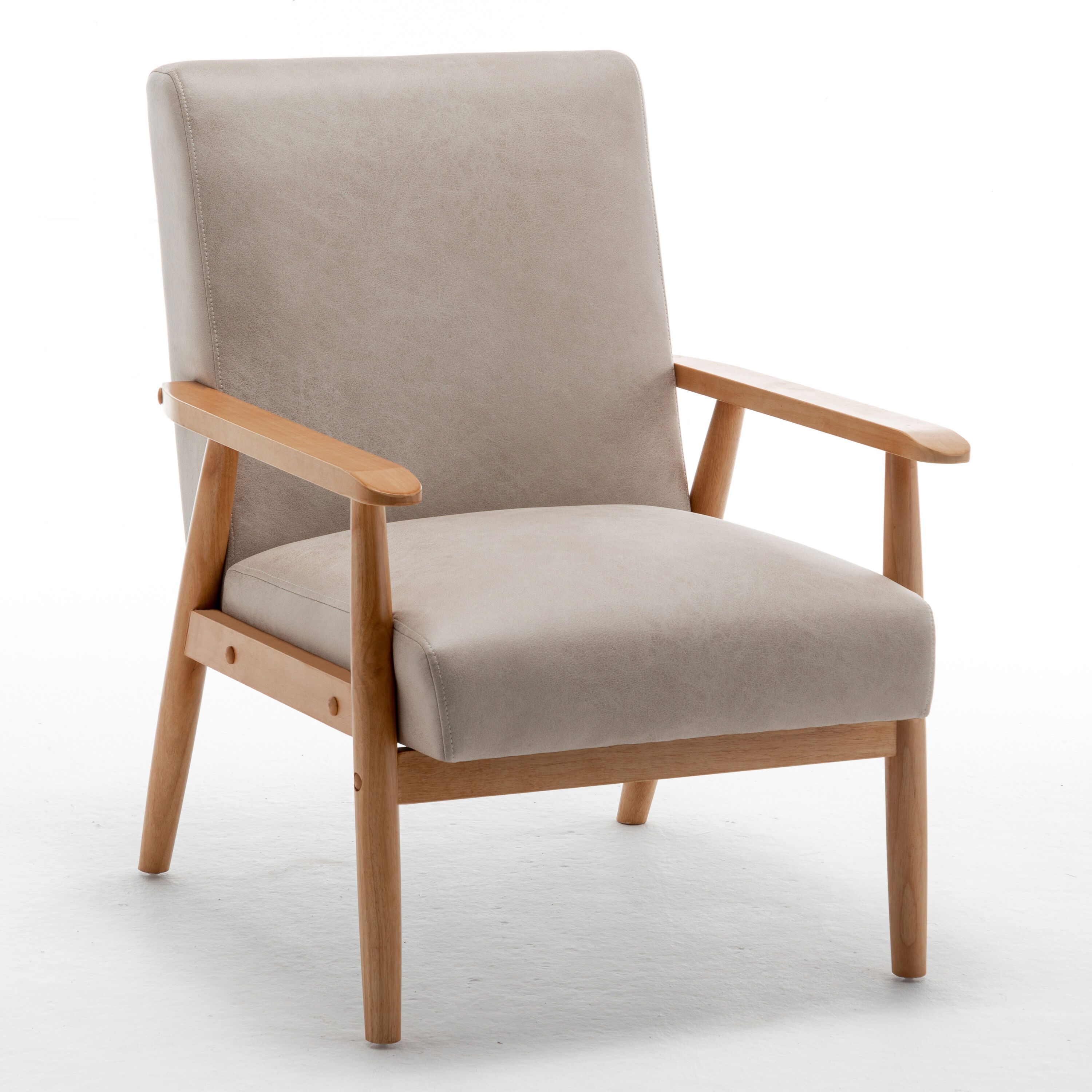 Damerin - Chairs 25.38-in W Modern Light Camel Microfiber Accent Armchair