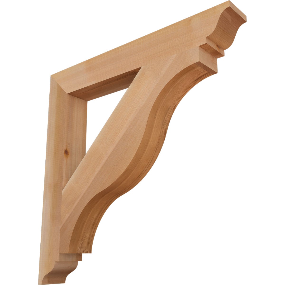 Ekena Millwork BKT04X30X30FST01SWR Funston traditional smooth 3-1/2-in x 30-in x 30-in Western red cedar Brown Wood Standard bracket