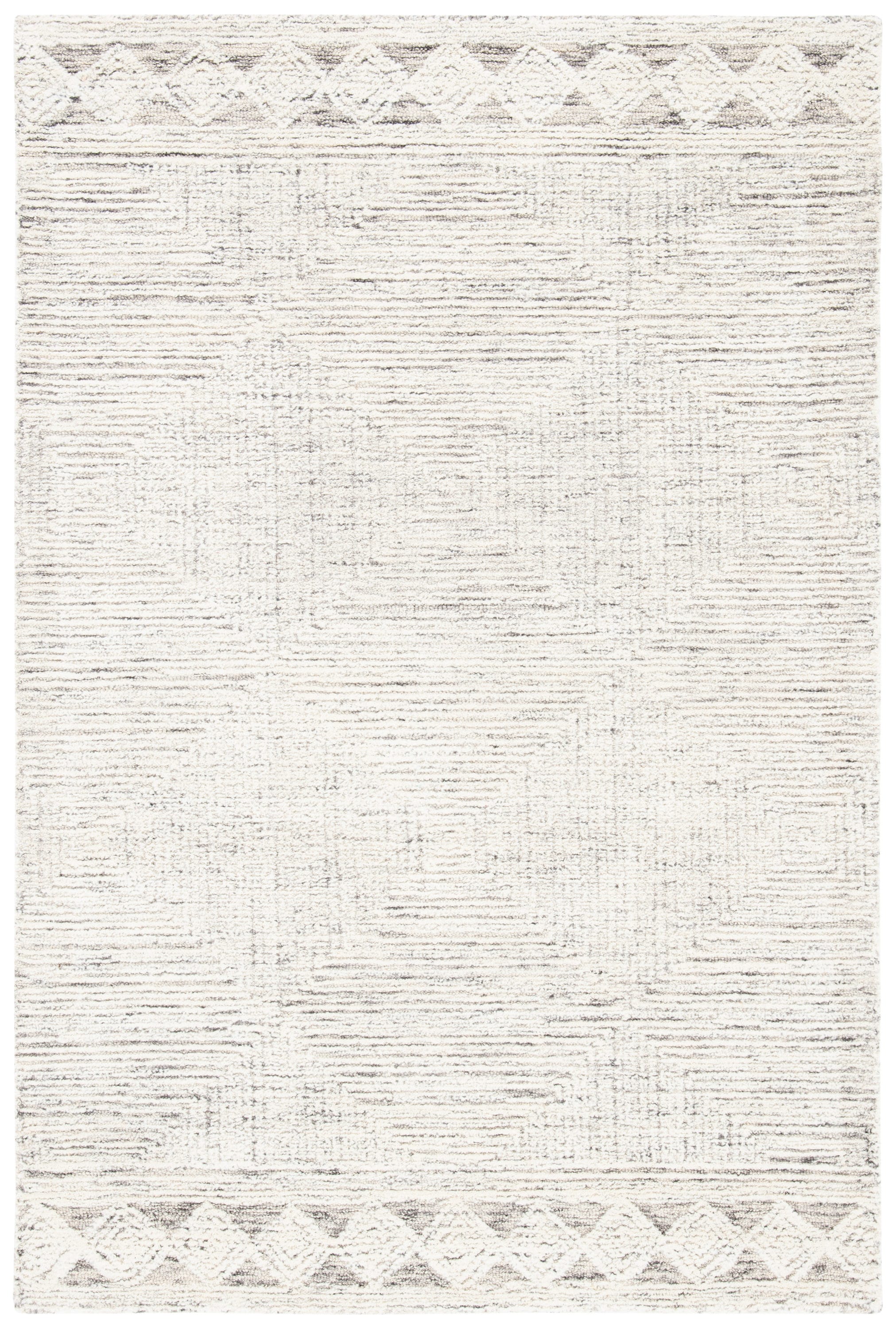 Safavieh ABT349F-4 Abstract Hela 4 x 6 (ft) Tufted Wool Ivory/Gray Rectangular Indoor Distressed/Overdyed Global Area rug