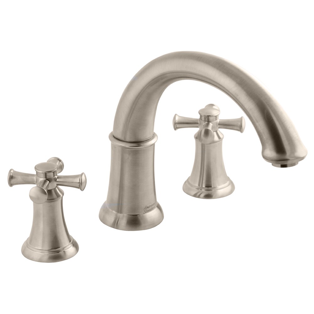 American Standard 7420920.295 Portsmouth Satin Nickel 2-handle Deck-mount Roman High-arc Bathtub Faucet (Valve Included)