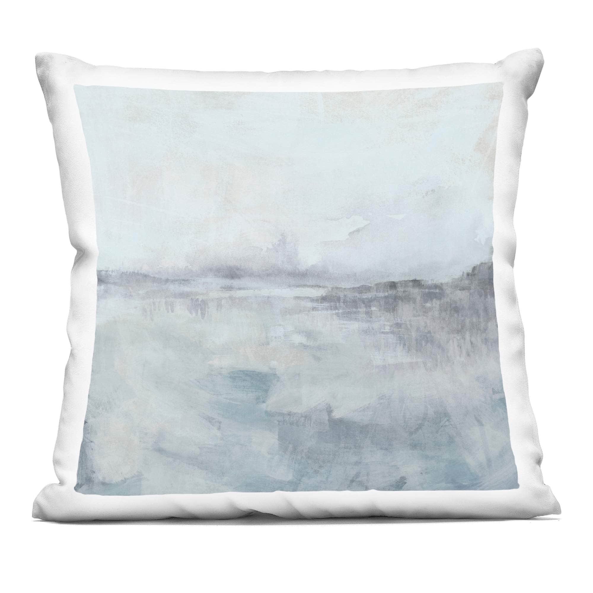 Stupell Industries PLQ-280-SQW-18X18 Mist Horizon Abstract Decorative Printed Throw Pillow design by June Erica Vess 18 x 18