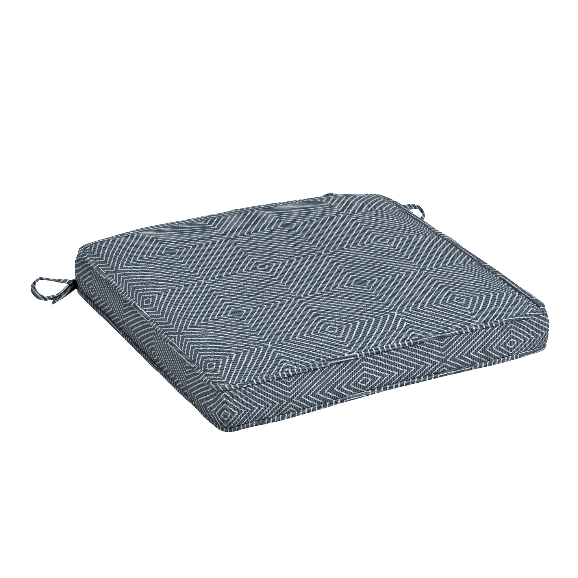 allen + roth with STAINMASTER XQ09417B-9C8 20-in x 20-in Navy Diamond Texture Patio chair cushion