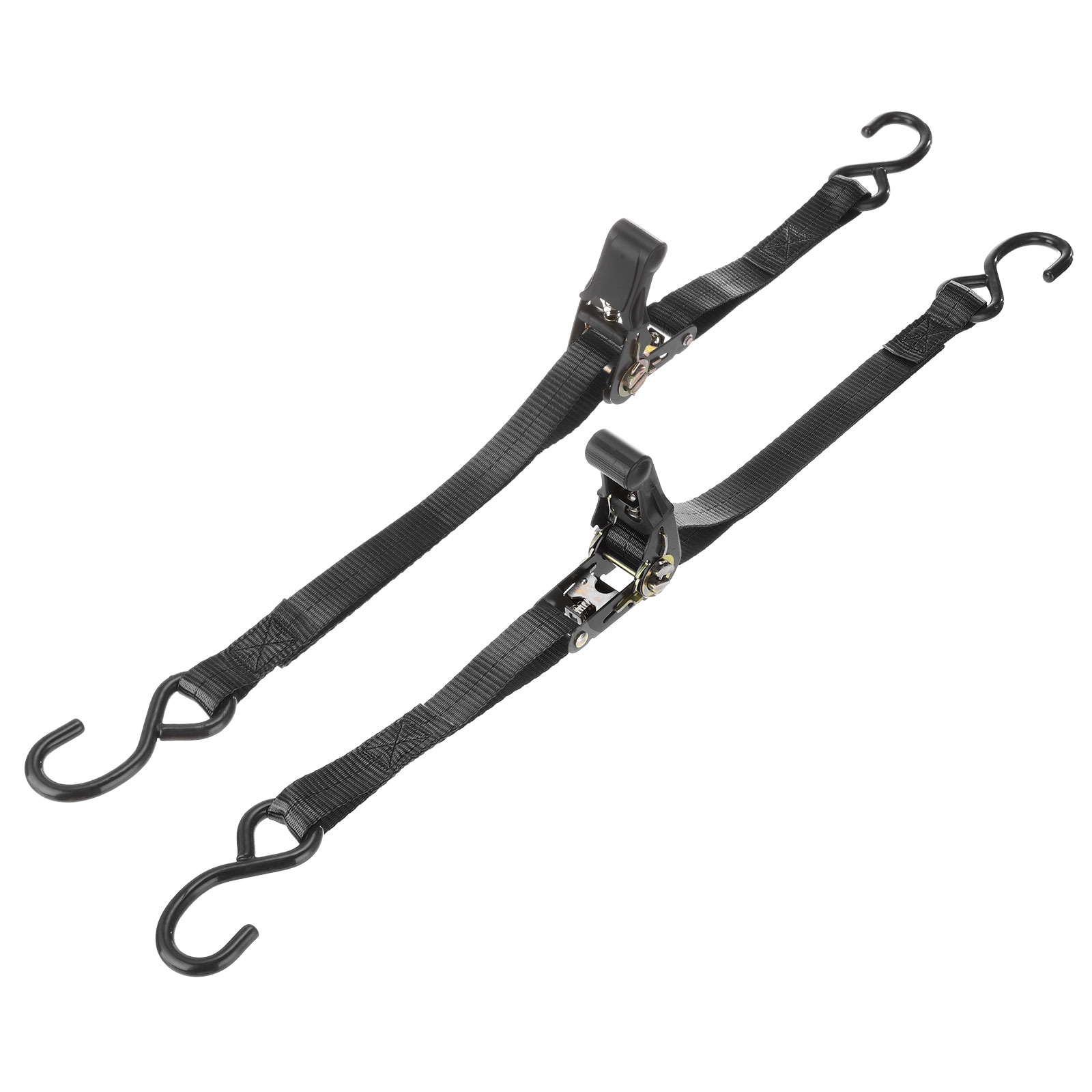 PATIKIL Boat Trailer Transom Tie Down Straps 1 Inchx3.3' 1763lbs Break Strength Ratchet Adjustable Straps with S Hook for Marine Trailing Boating Black #S25120203UX2341