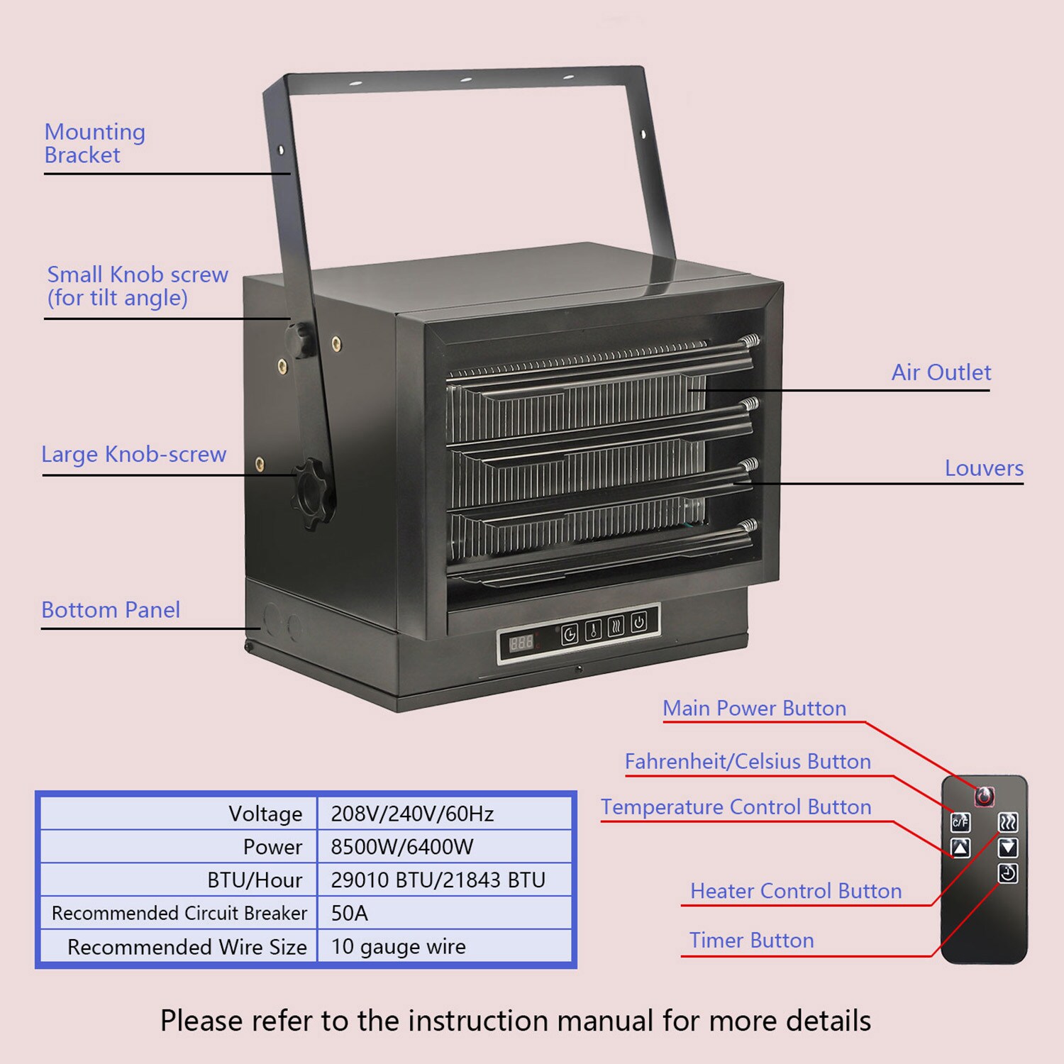 Dimakai DK-HS128508A Electric-Garage-Heaters - View #3