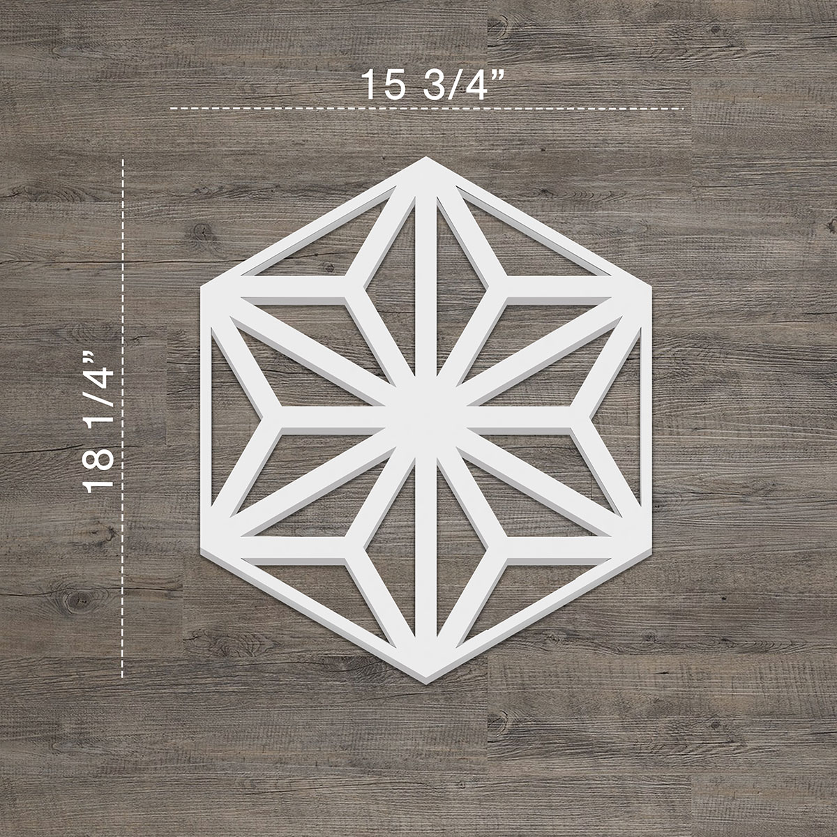 Elegant Unfinished PVC Fretwork Wall Panels, 15.75'' x 17.75''