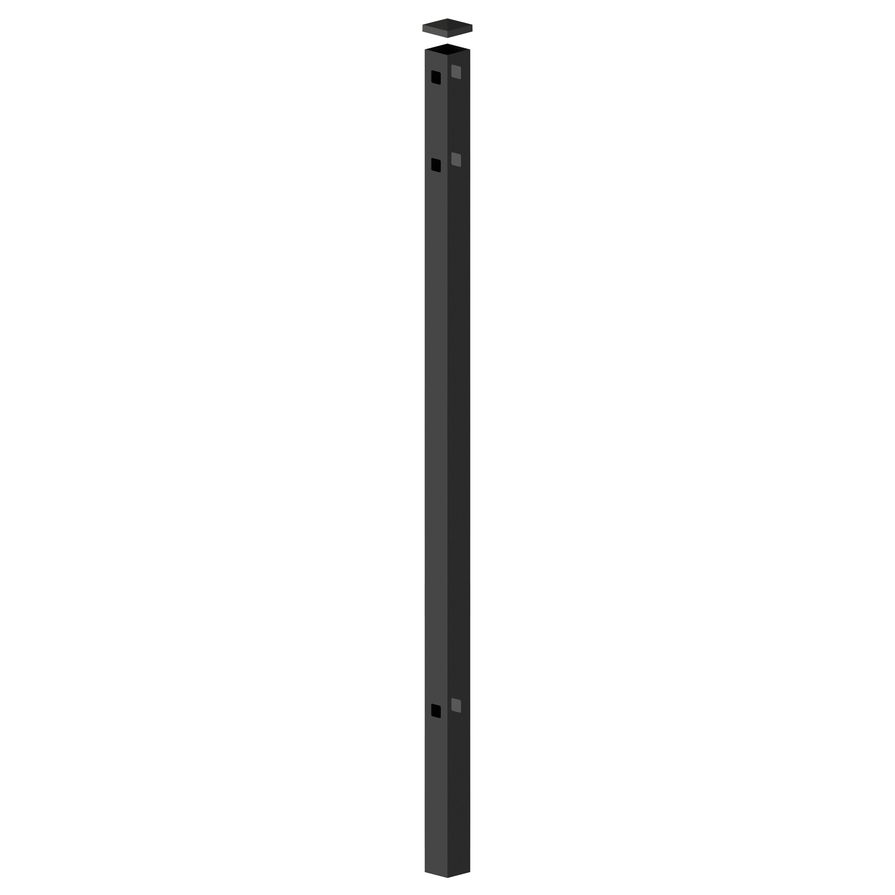 Freedom 73003520 9-ft H x 2-1/2-in W Black Aluminum Decorative Line Fence post