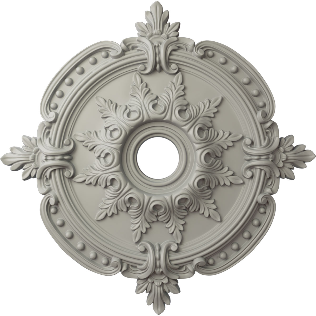 Ekena Millwork CM28BEPCF Benson Classic 28.375-in W x 28.375-in L Painted Pot Of Cream Polyurethane Whole Ceiling Medallion