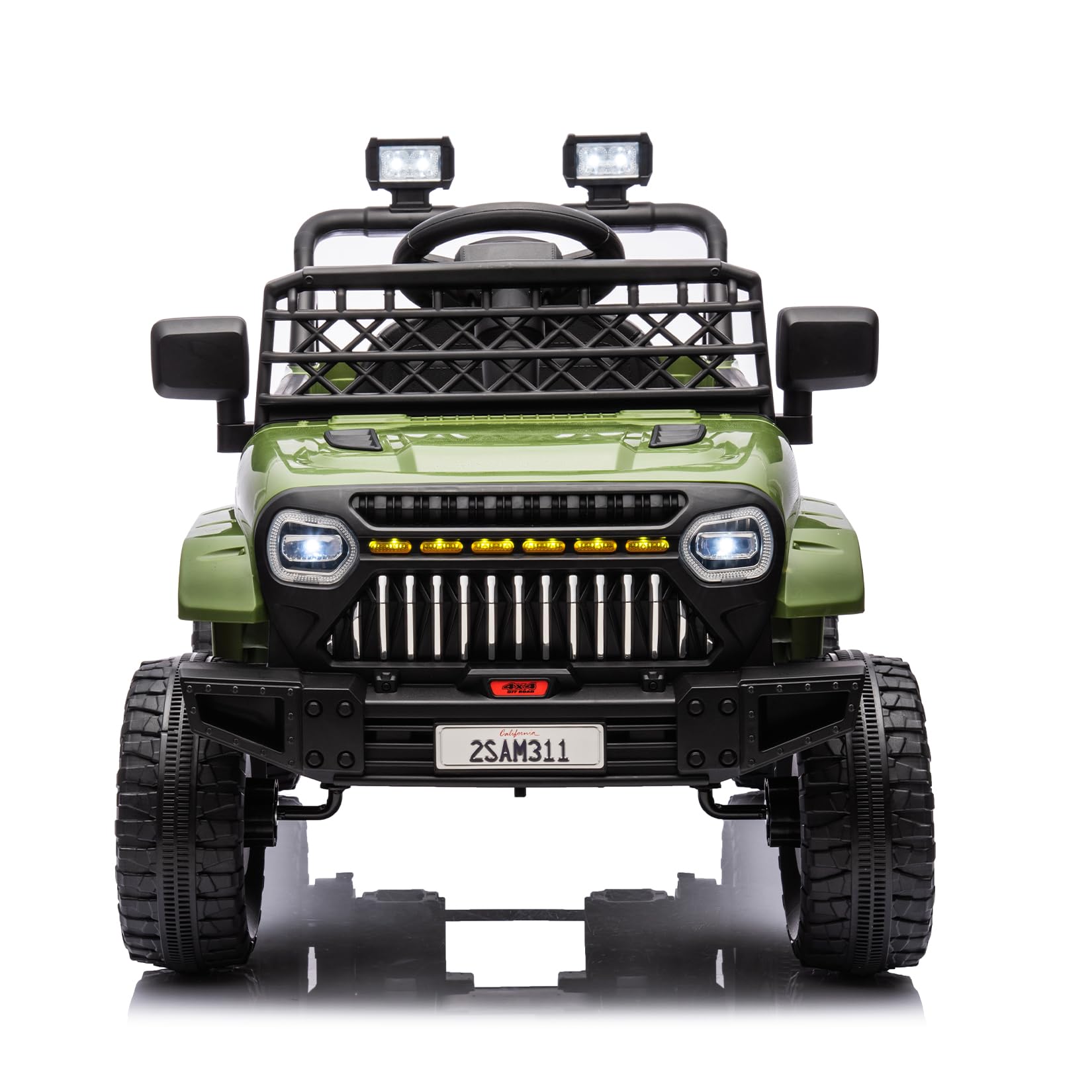 Assile Green 12V Kids Ride On Truck Electric Vehicle with Remote Control Battery Powered for Toddlers