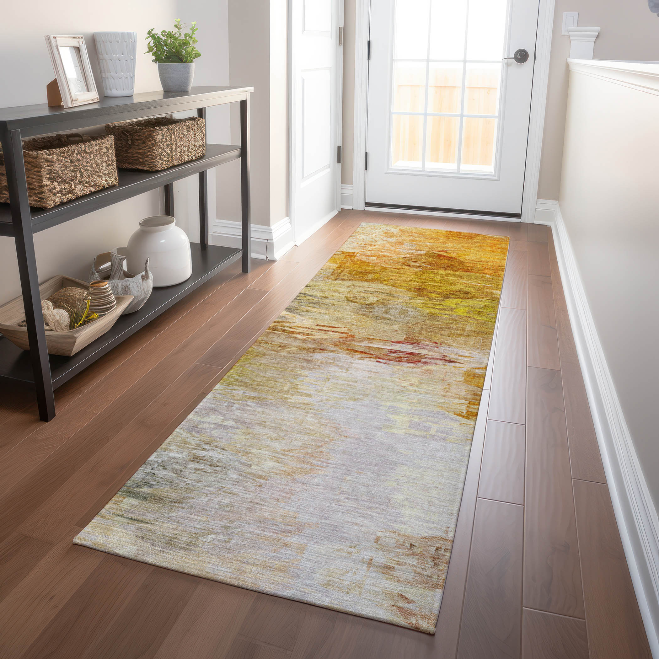 Addison Rugs ACN595PK2X8 Chantille ACN595PK 2 x 7 (ft) Polyester Paprika Rectangular Indoor/Outdoor Abstract Machine washable Runner rug