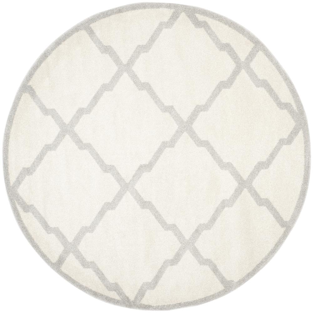 Safavieh AMT421E-7R Lowell 7 x 7 (ft) Loomed Polypropylene Beige/Light Gray Round Indoor/Outdoor Trellis Area rug