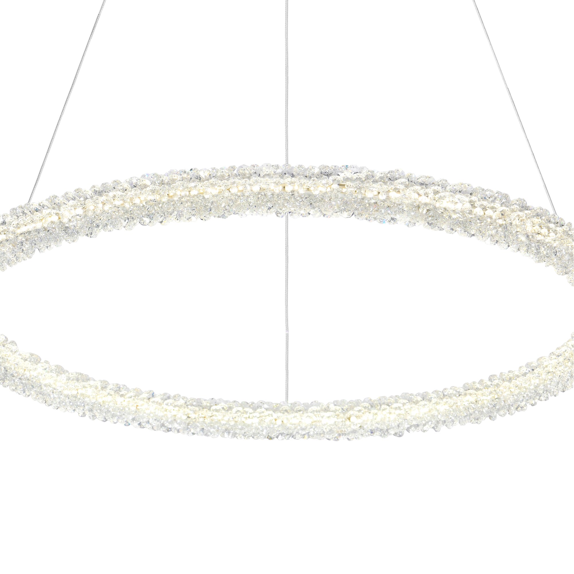Arielle 32'' Chrome and Crystal Halo LED Chandelier