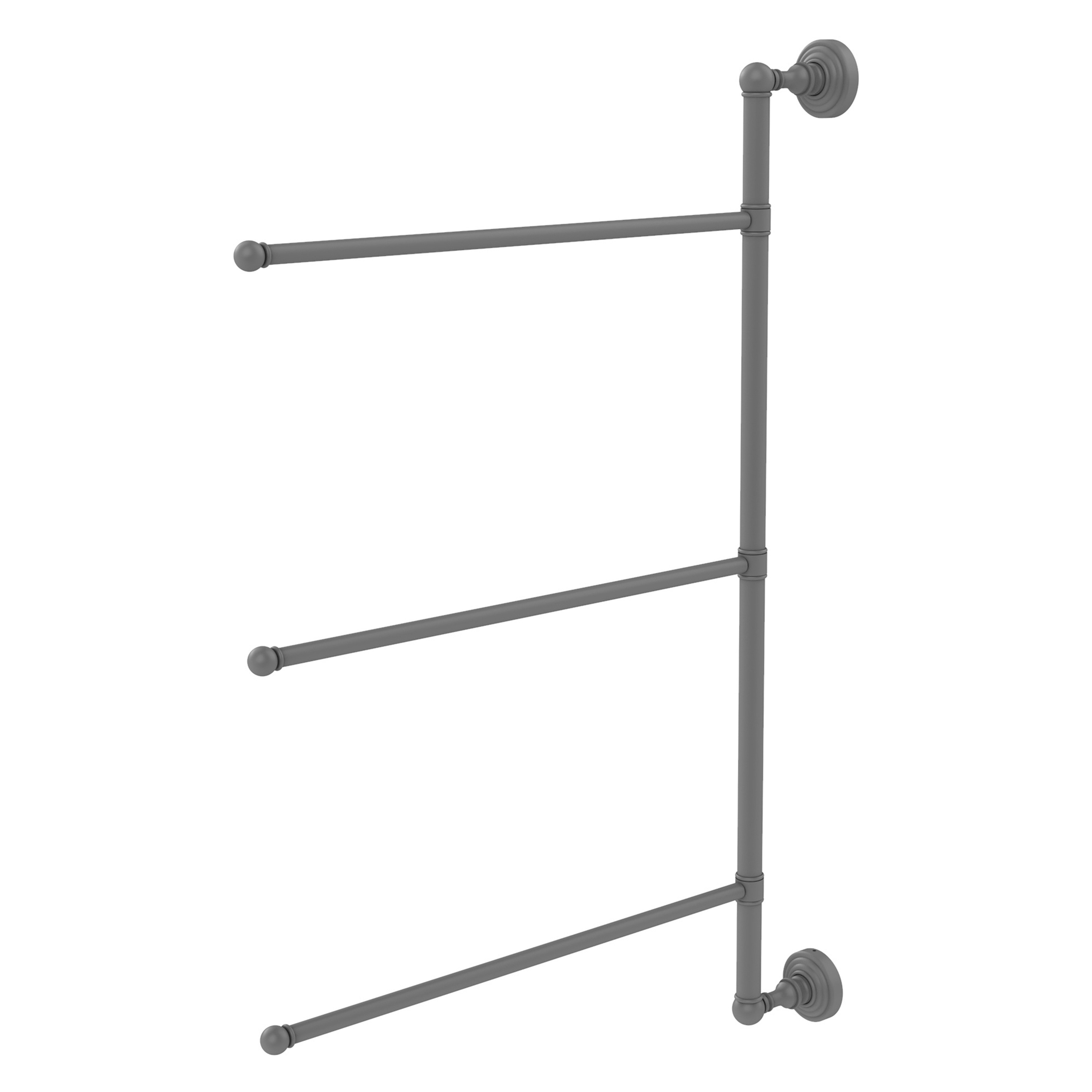 Allied Brass DT-27/3/16/28-GYM Dottingham 28-in Matte Gray Wall mount Single Towel Bar