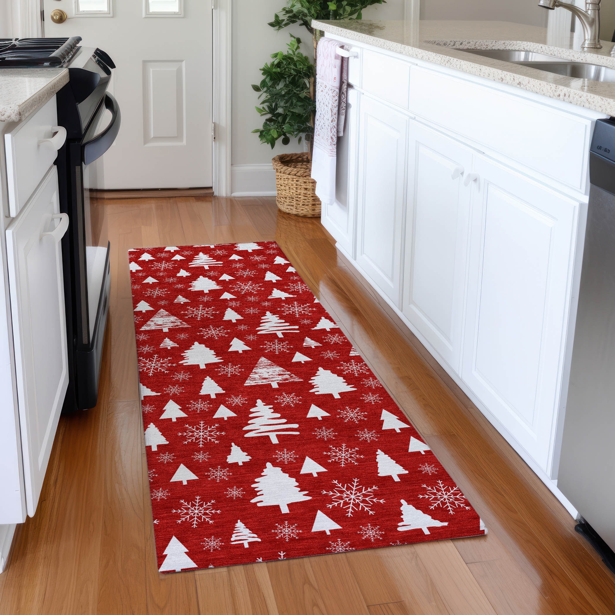 Addison Rugs ACN1815RD2X8 Chantille ACN1815RD 2 x 7 (ft) Loomed Polyester Red Rectangular Indoor/Outdoor Machine washable Area rug