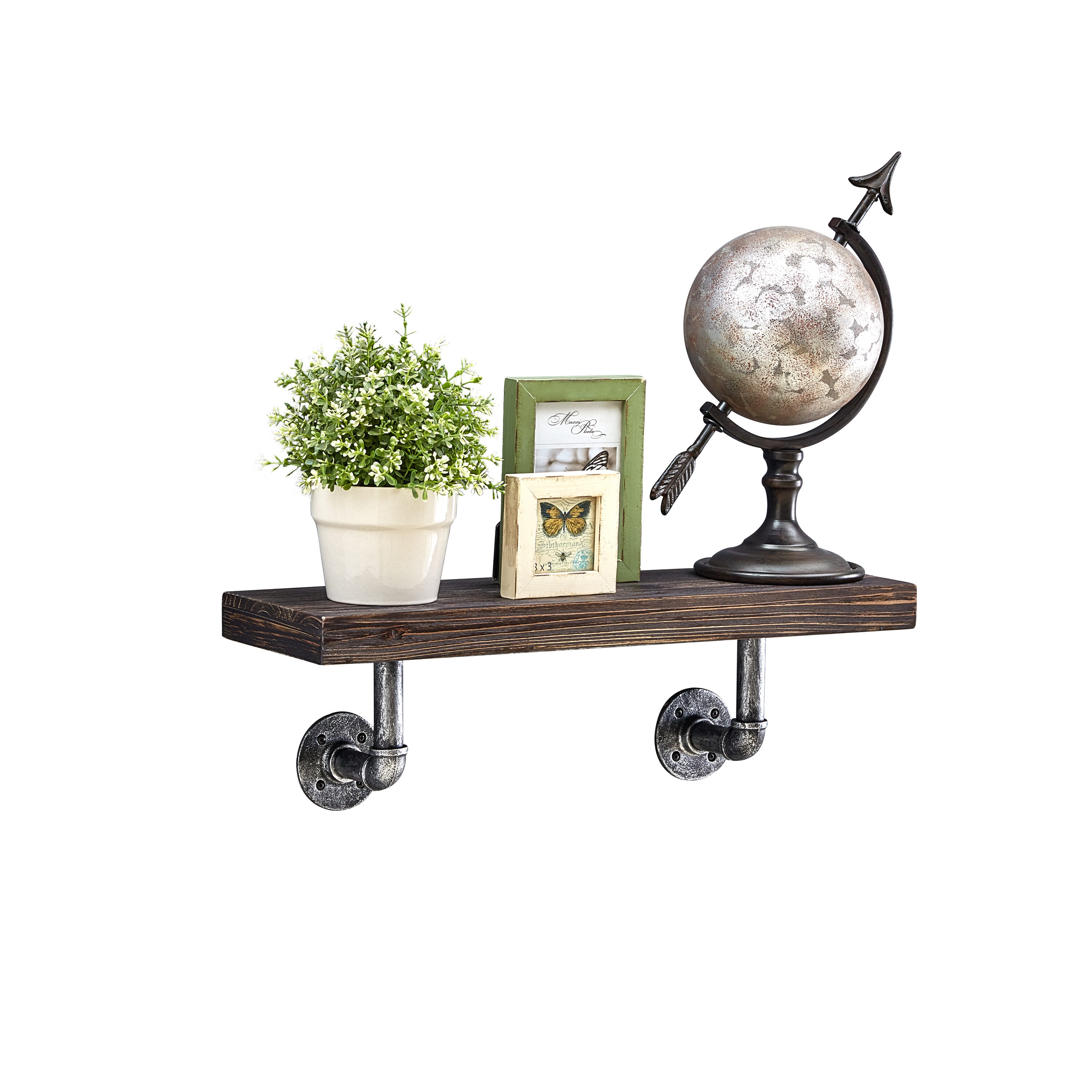 Danya B. GH060EB 23.5-Inches L x 7-Inches D x 7.375-Inches H Ebony Wood Rectangular Floating shelf