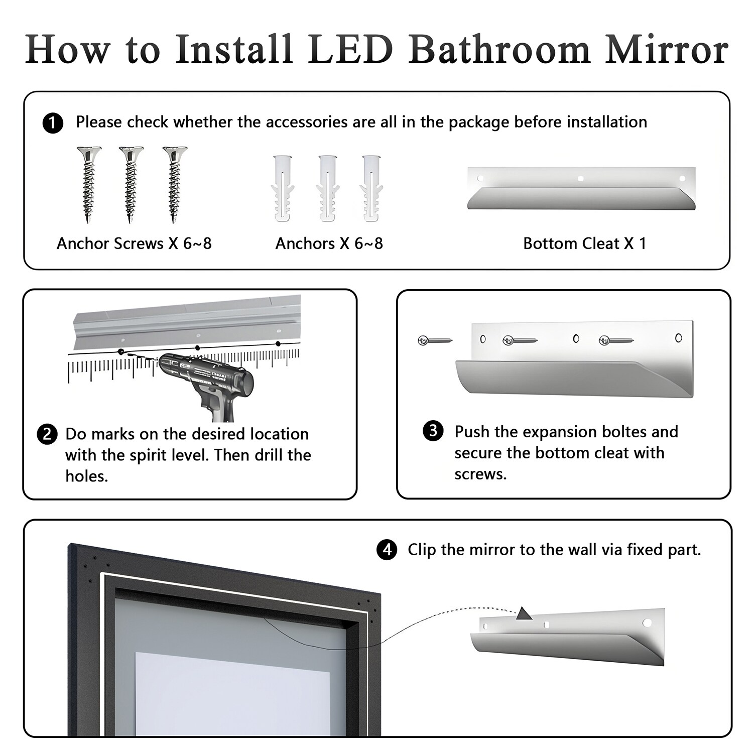 ExBrite KMBM6028BL Framed-Bath-Mirrors - View #11