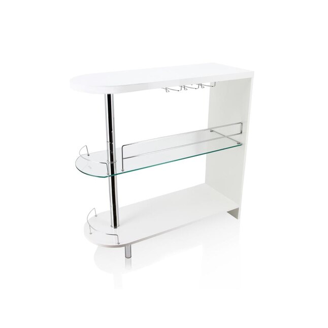 Furniture of America Numbi 42-in x 41-in White Oval Mini Bar Bar Furniture of America Numbi 42-in x 41-in White Oval Mini Bar Bar