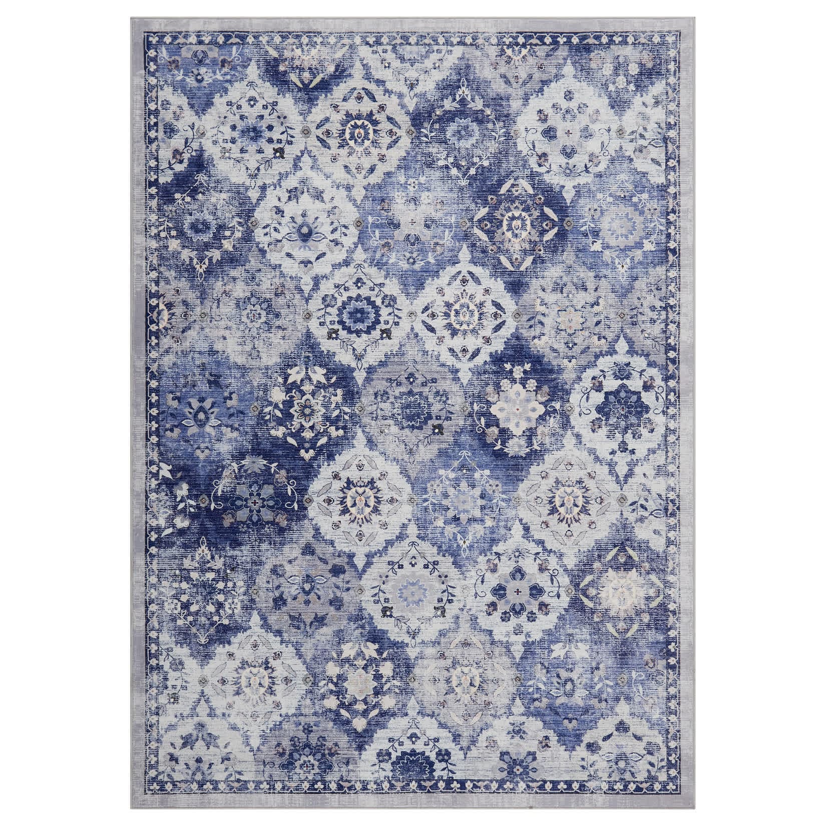 WhizMax PHO-3485YNSU-RB Designed and Soft Washable area rugs has a trendy faded style and a unique floral pattern adding a colour appeal to your home Made of faux wool fibers envelop your feet when you step on it making it feel like a hug