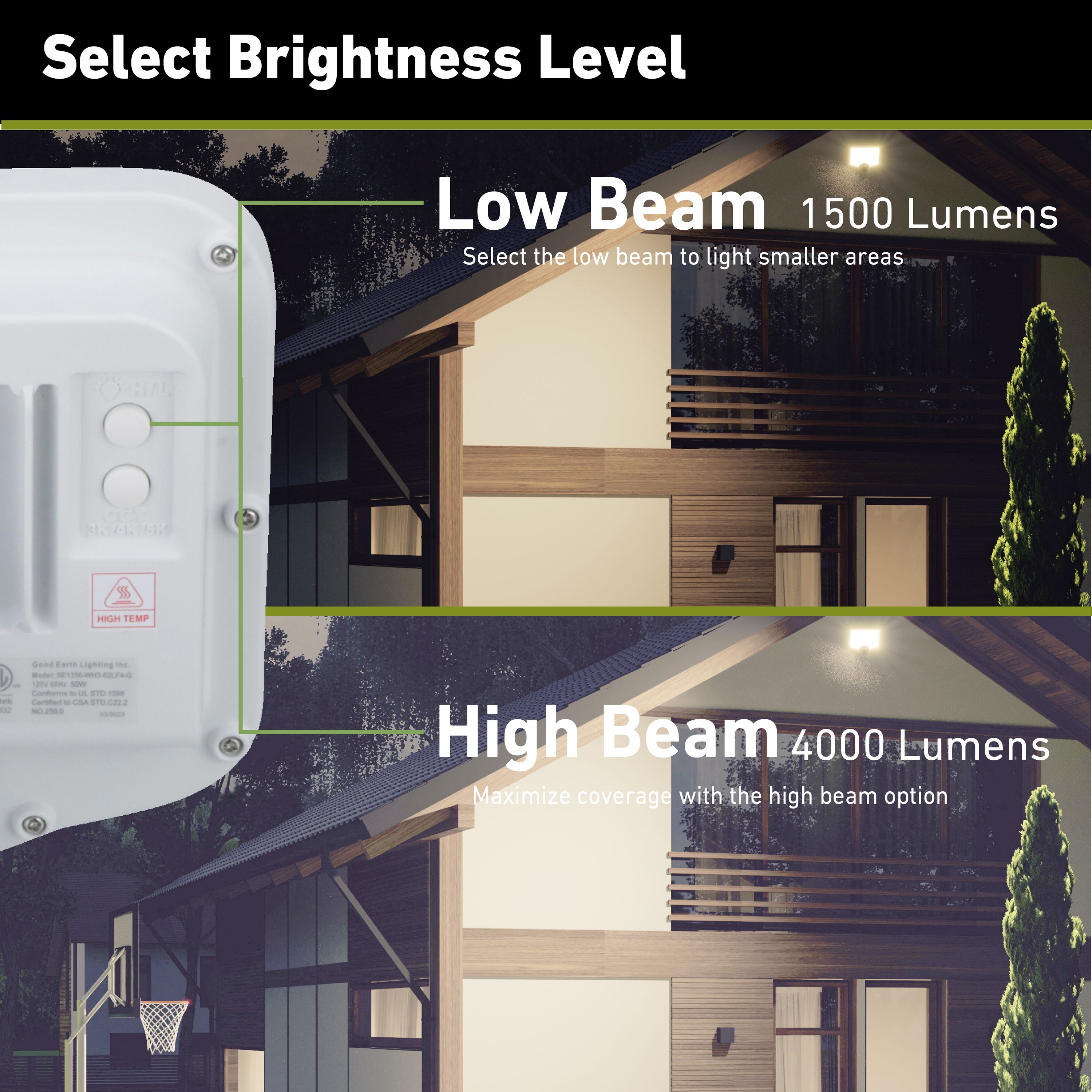 Good Earth Lighting SE1356-WH3-02LF4-G Motion-Activated-Floodlights - View #12