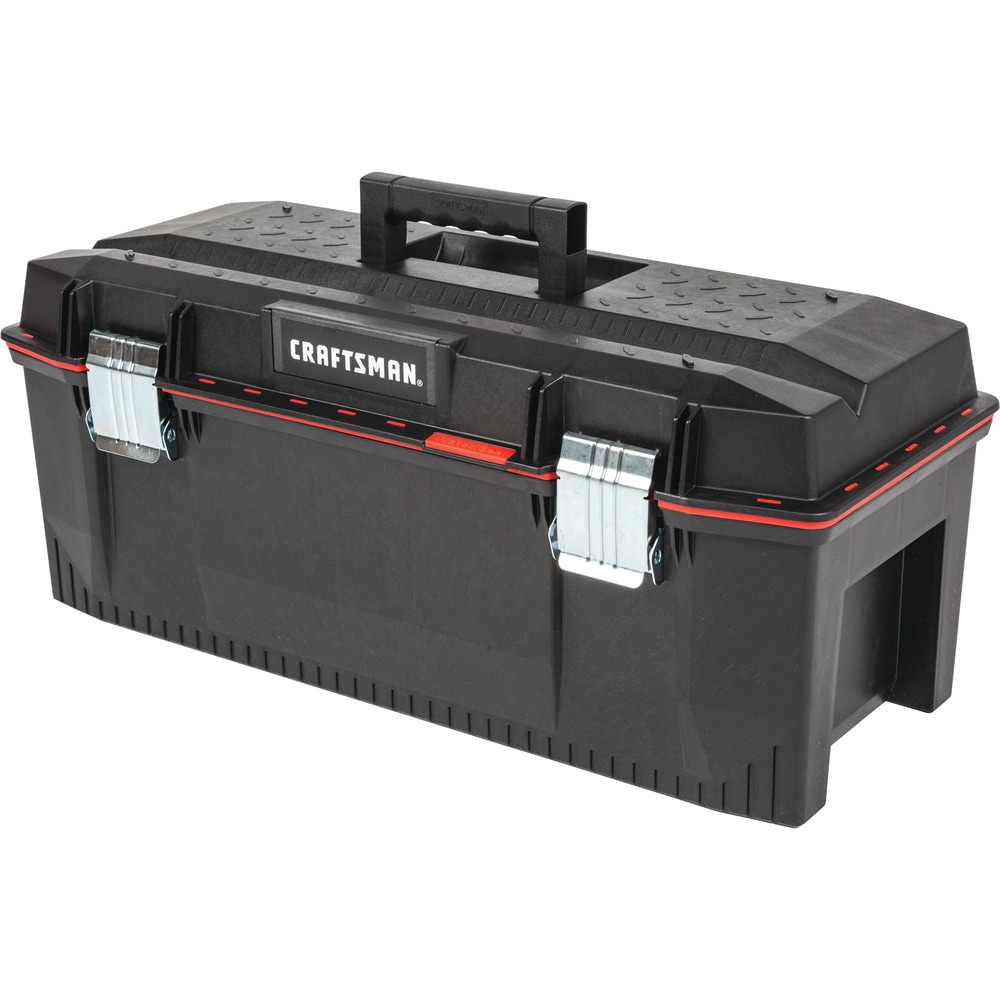Plastic Pro department Tool Boxes the Portable Tool Black CRAFTSMAN 28-in at in Lockable Box