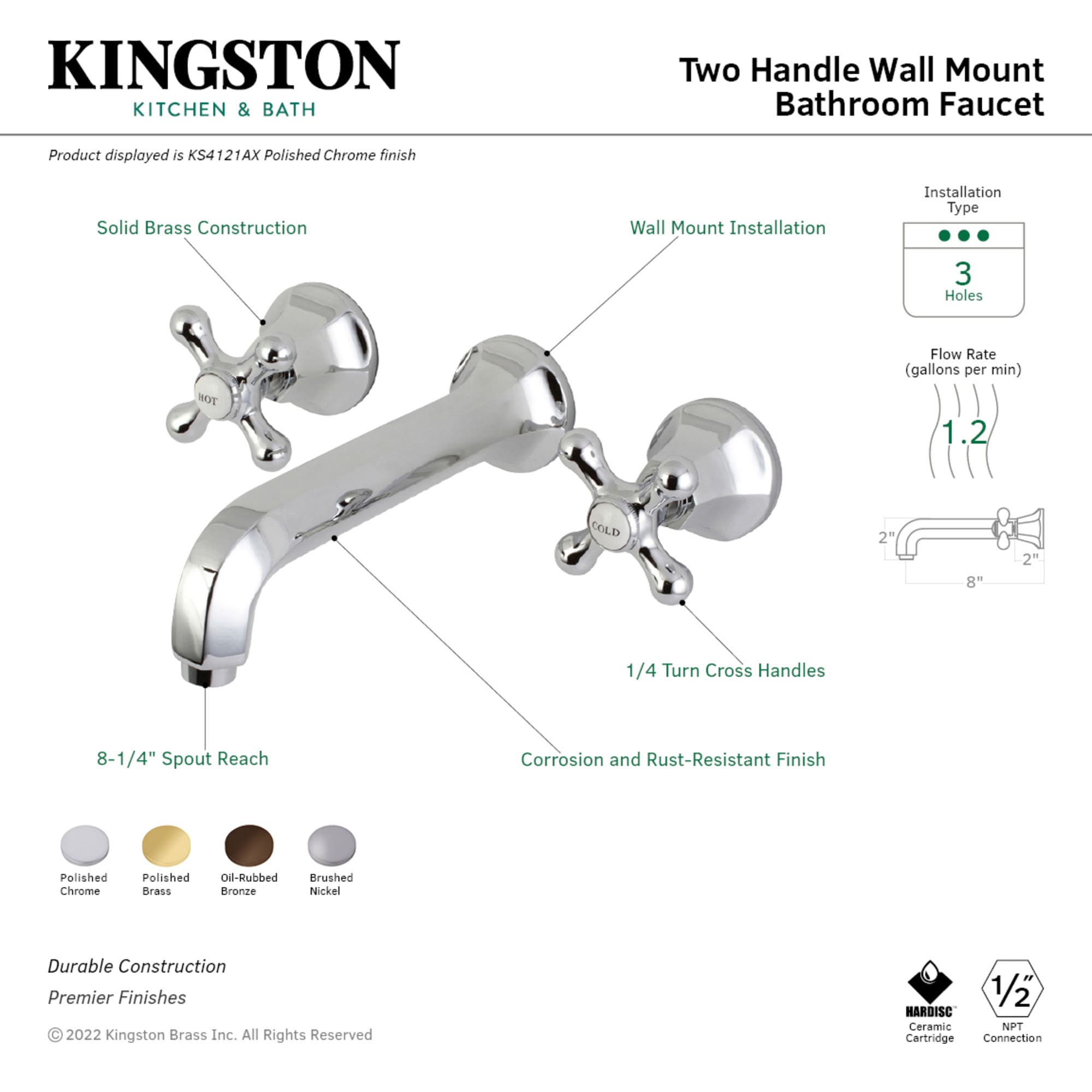 Kingston Brass WLKS4125AX Lavatory-Faucets - View #3
