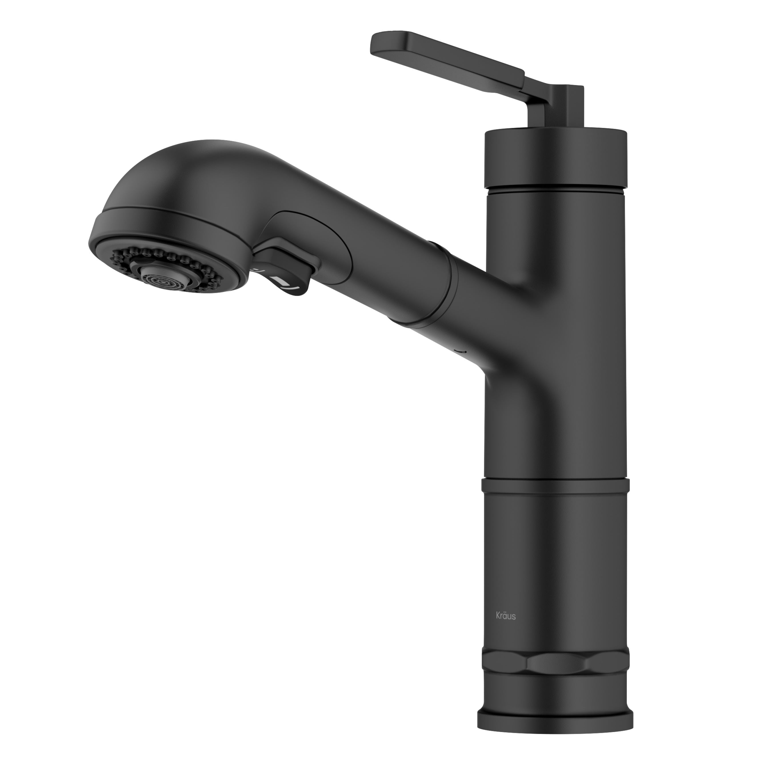 Kraus Matte Black Single Handle Pull-out Kitchen Faucet in the Kitchen ...