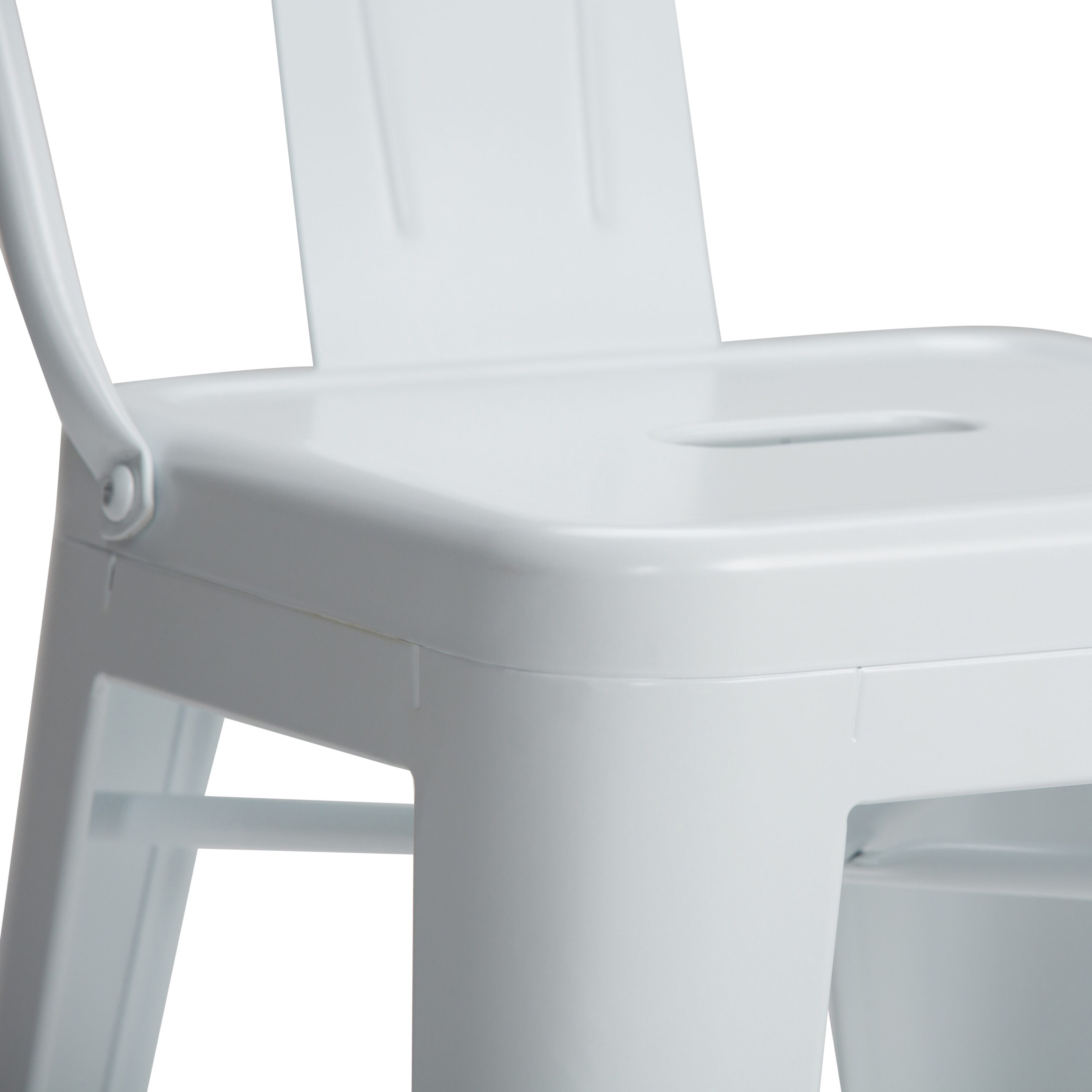 Rayne 24" White Industrial Metal Counter Stool Set