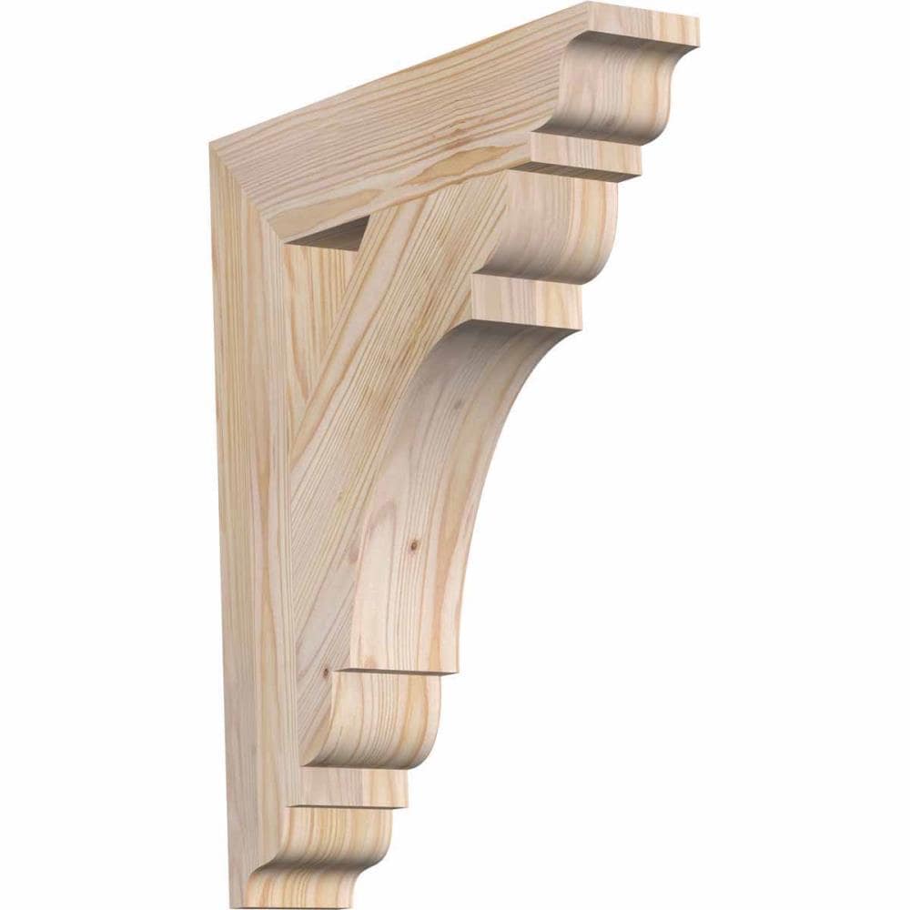 Ekena Millwork BKT04X18X22OLY01SDF Olympic traditional smooth 3-1/2-in x 18-in x 22-in Douglas fir Brown Wood Standard bracket