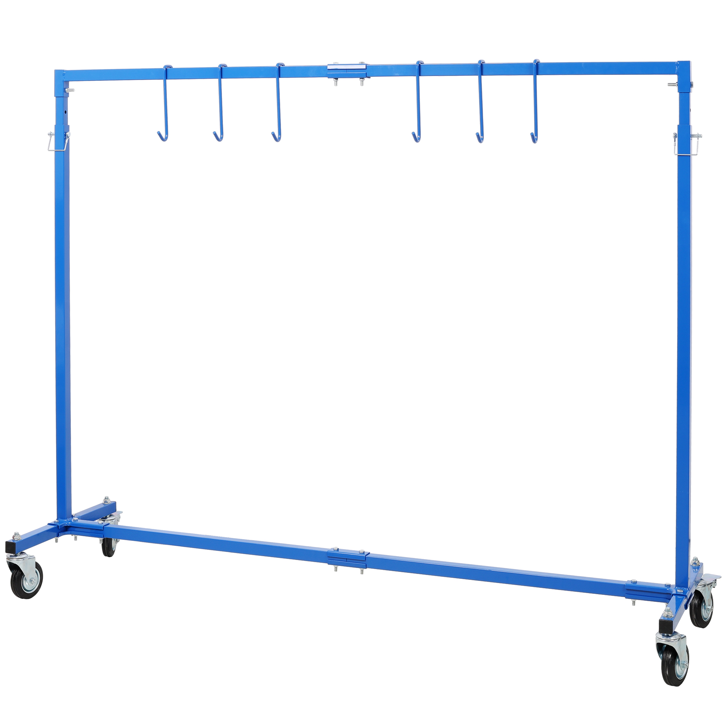 Tatayosi JL266869 Adjustable Height Paint Hanger Drying Rack Mobile Auto Body Shop Painting Stand with 6 Hanging Hooks Blue
