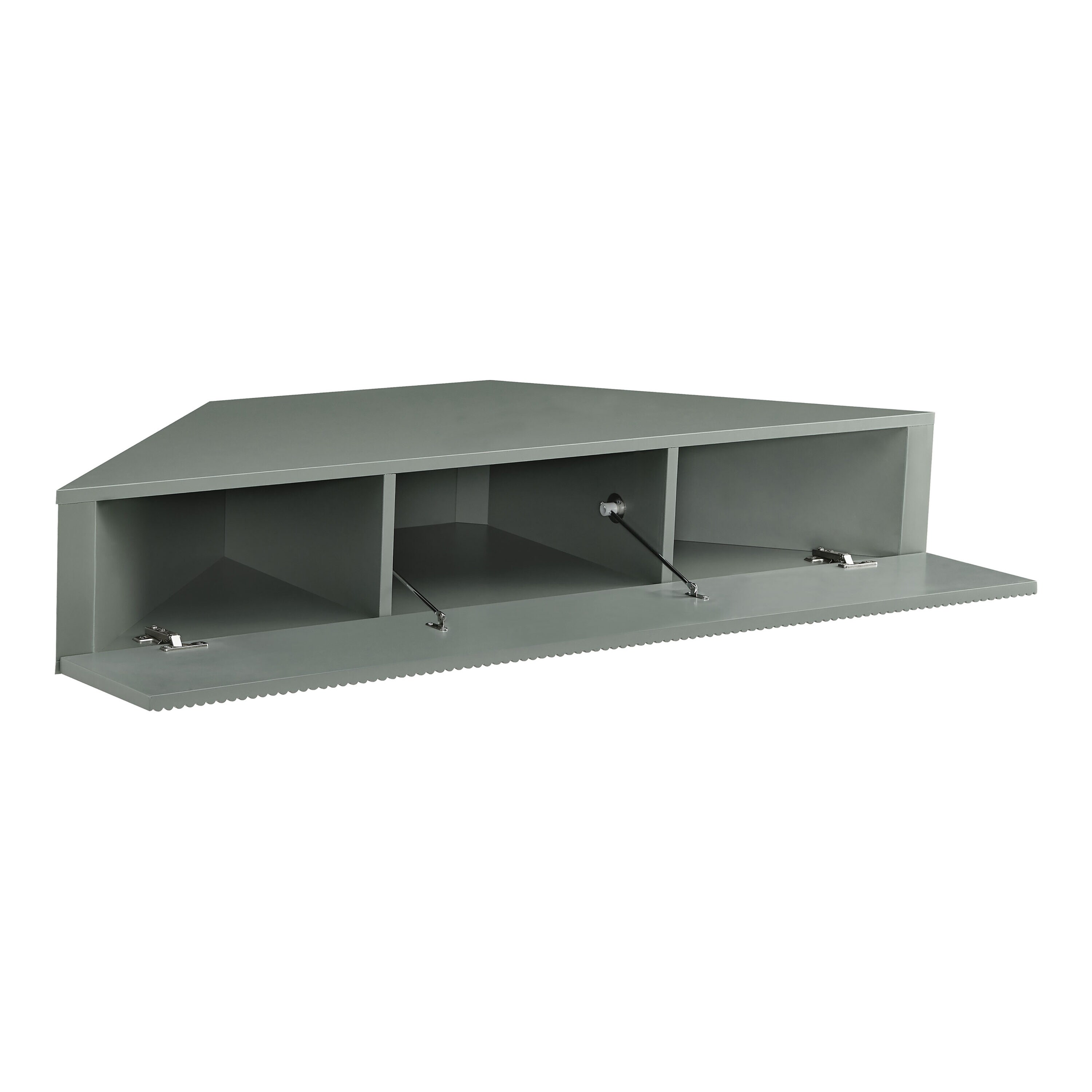 Emmeline Sage Green Composite Wood Corner Floating TV Stand