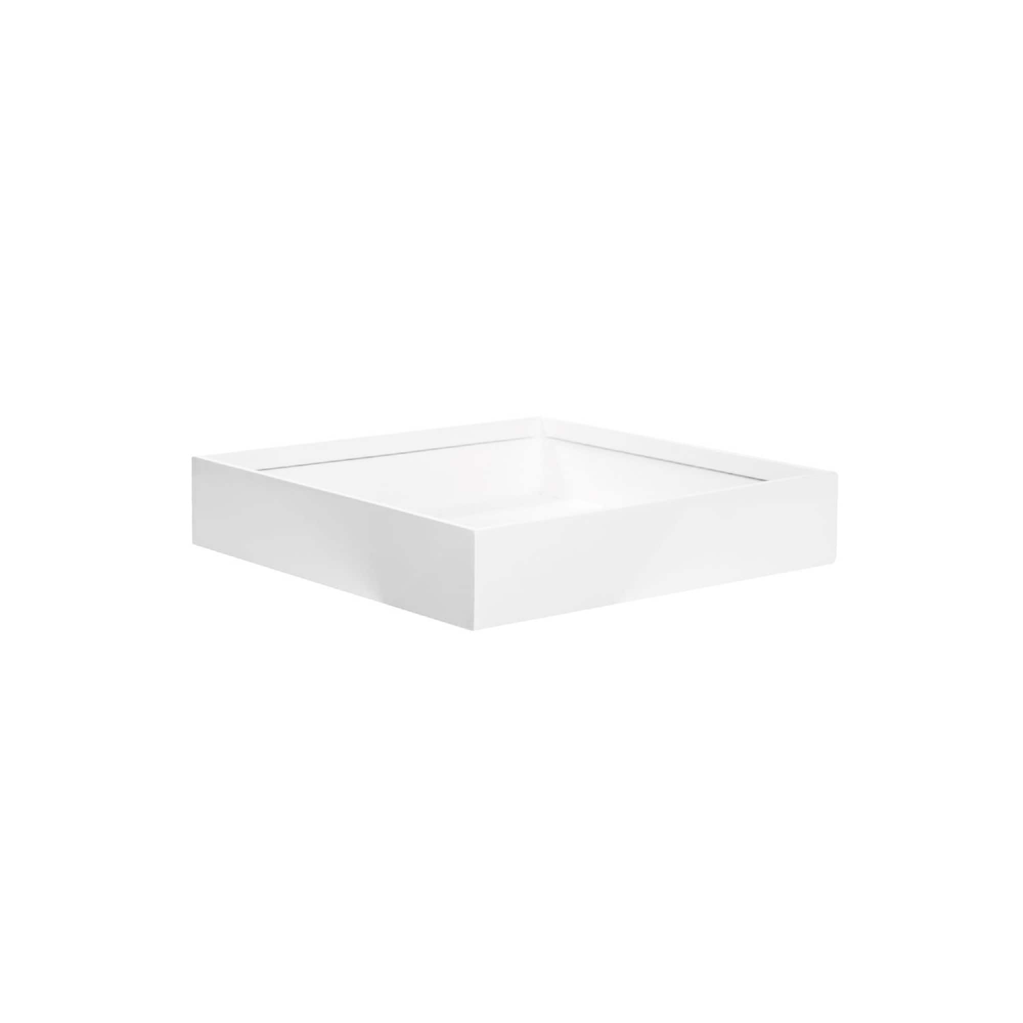 Pottery Pots E1362-S1-W Square 3.94-in W x 3.94-in H x 3.94-in D White Fiberstone Indoor/Outdoor Planter