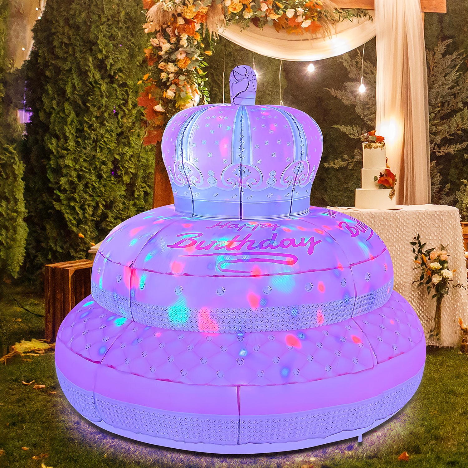 GOOSH 91032 52.8-in H Lighted Birthday Inflatable
