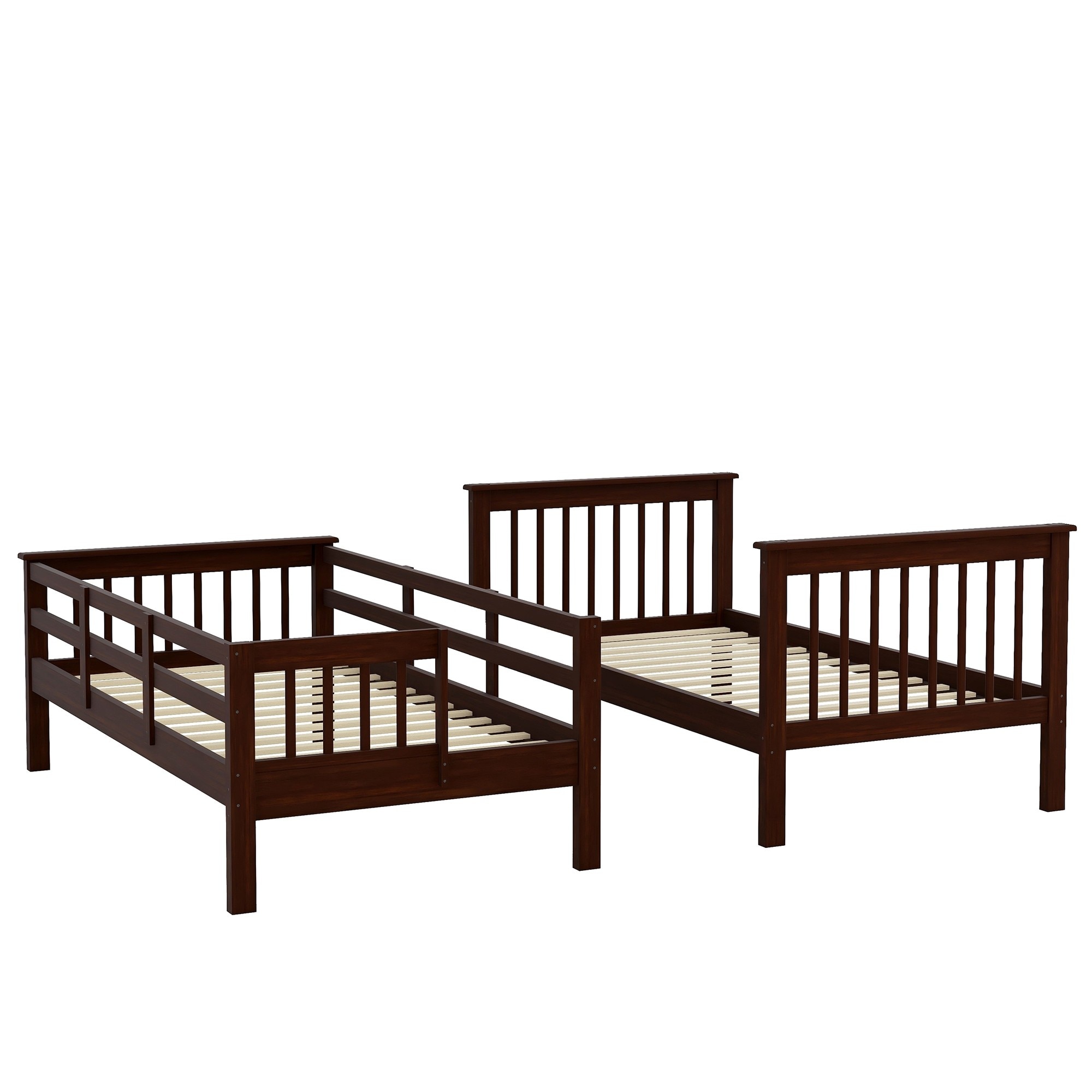 Yiekholo Espresso Twin Over Twin Bunk Bed in the Bunk Beds department ...