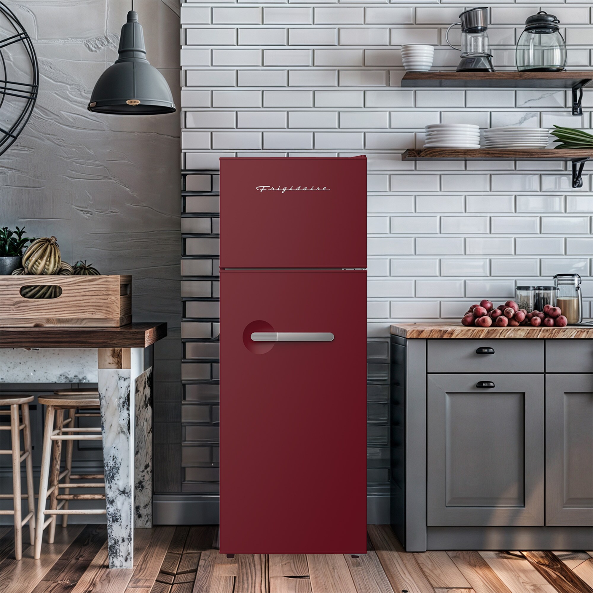 Merlot Red 7.5 Cu Ft Retro Top Freezer Refrigerator