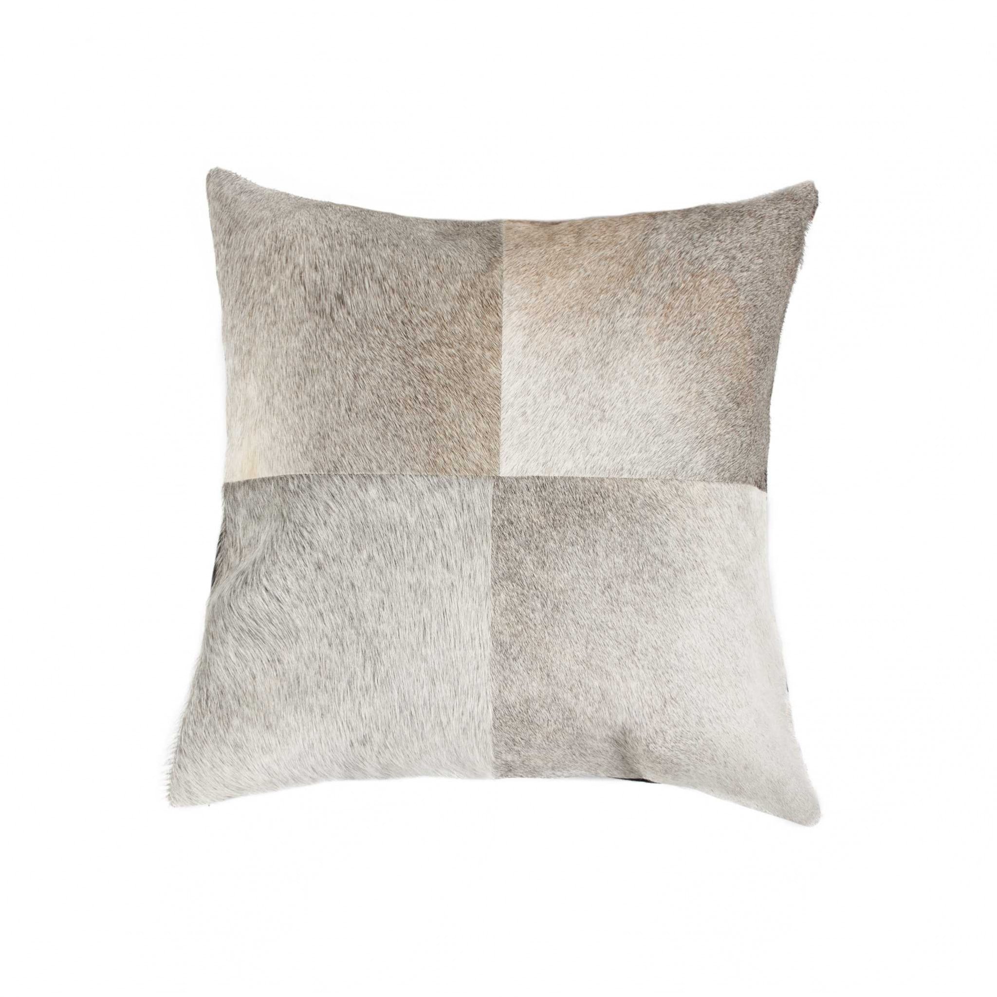 HomeRoots 316761 18-in x 18-in Gray Square Indoor Decorative Pillow