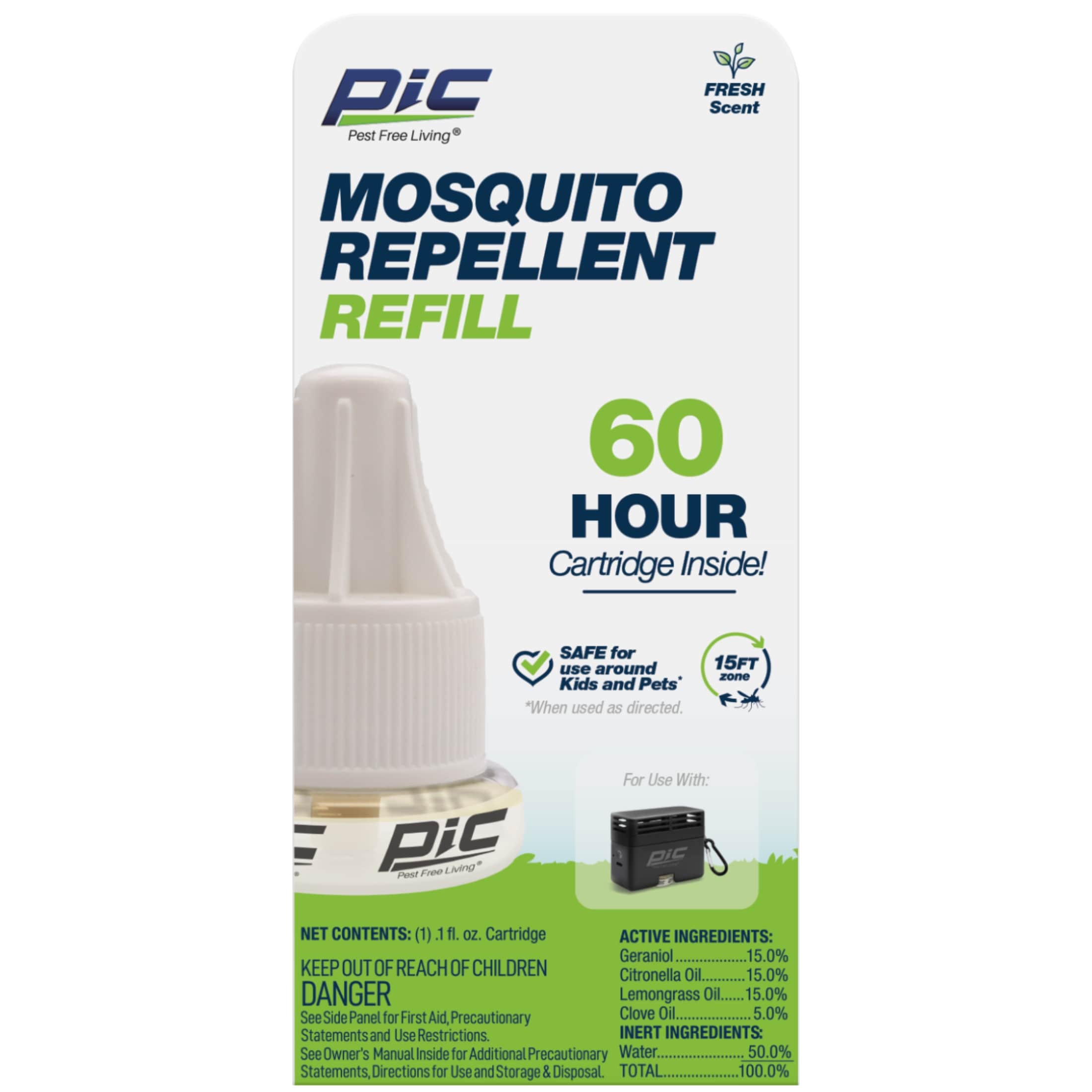 PIC PIC-GO-60 1 Count Mosquito Botanical Repellent Refill Citronella Home perimeter Indoor/Outdoor Refill