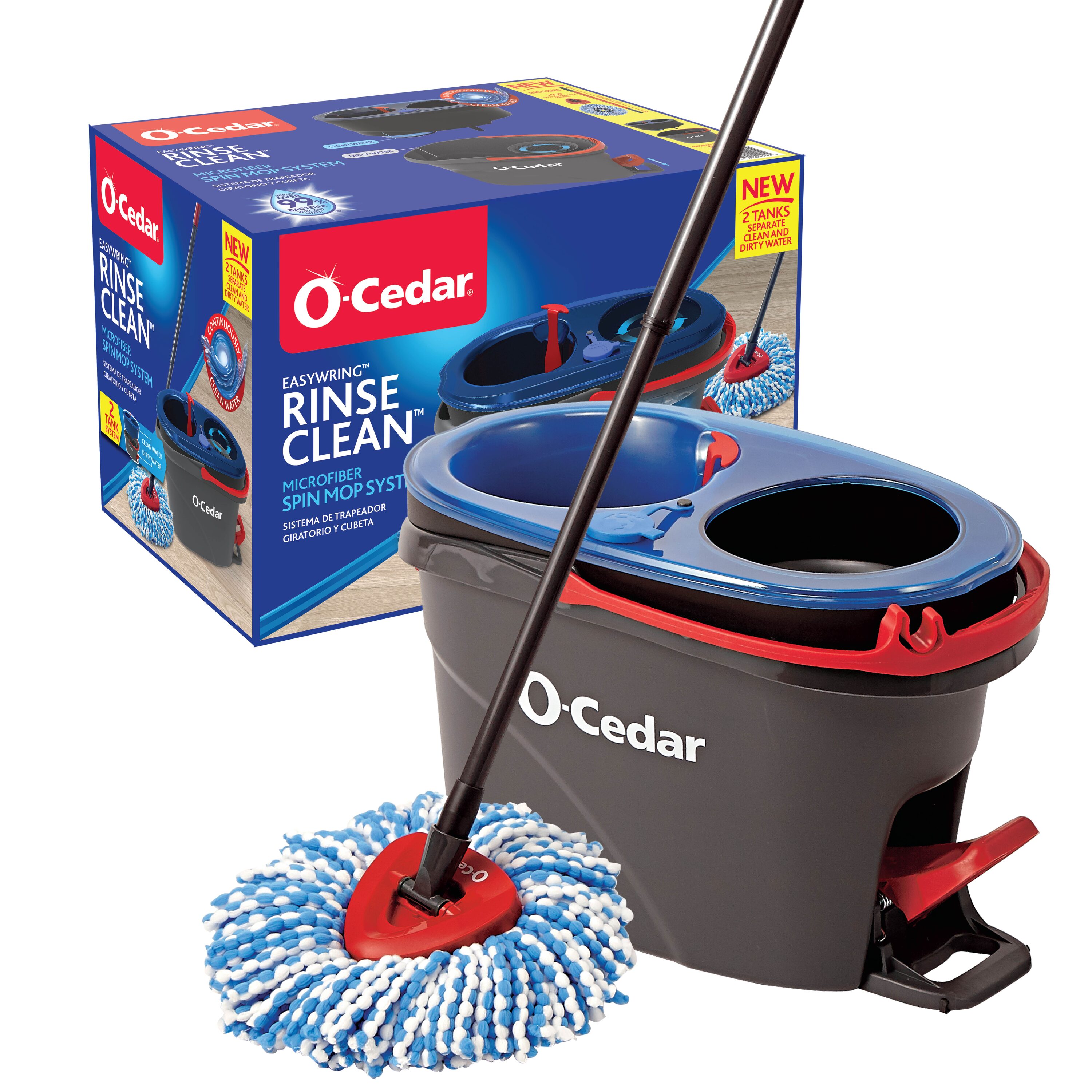 O-Cedar RinseClean Spin Mop With Bucket in the Spin Mops department at