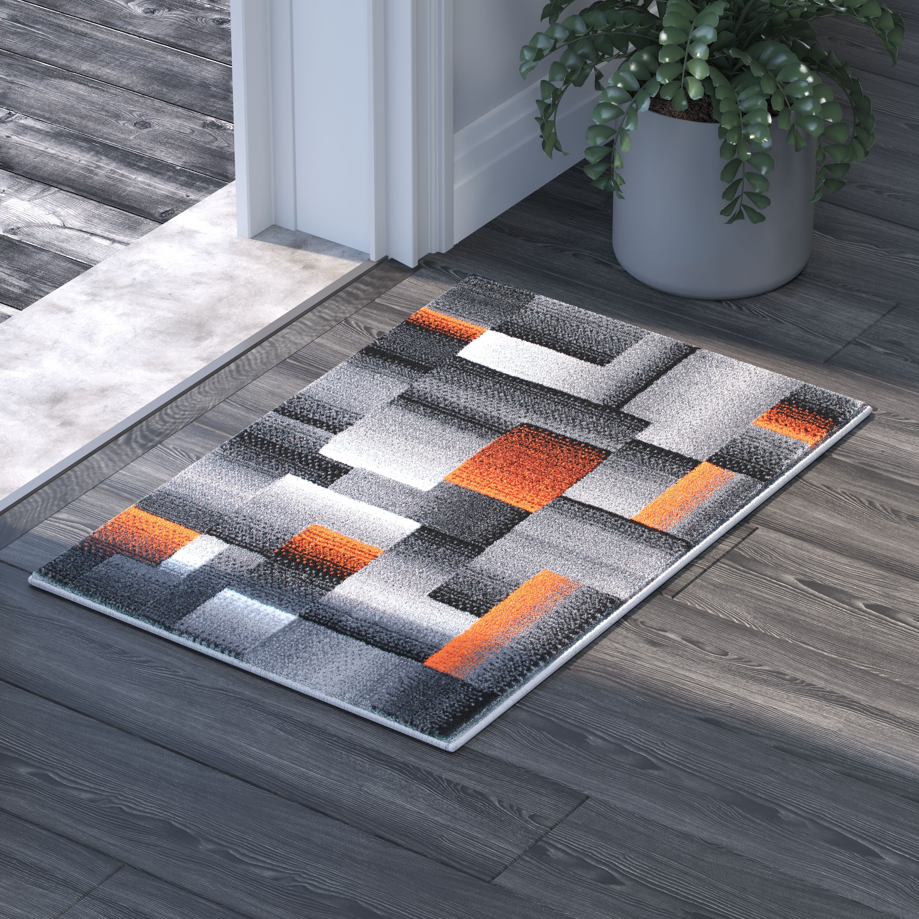 Emma + Oliver Malaga 2x3 Modern Cubist Olefin Accent Rug in Gradient ...
