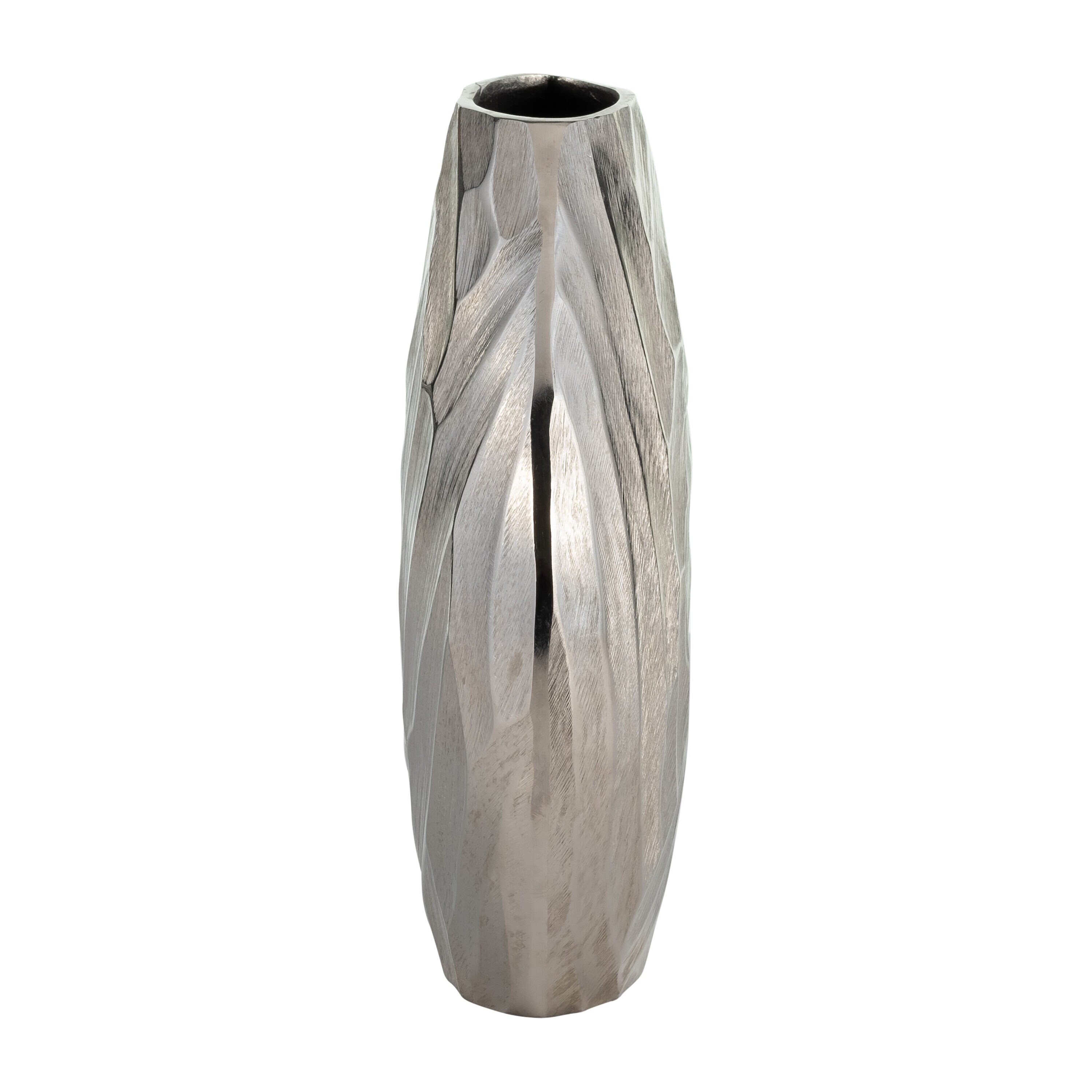 Sagebrook Home Silver Aluminum Modern Vase in the Decorative ...