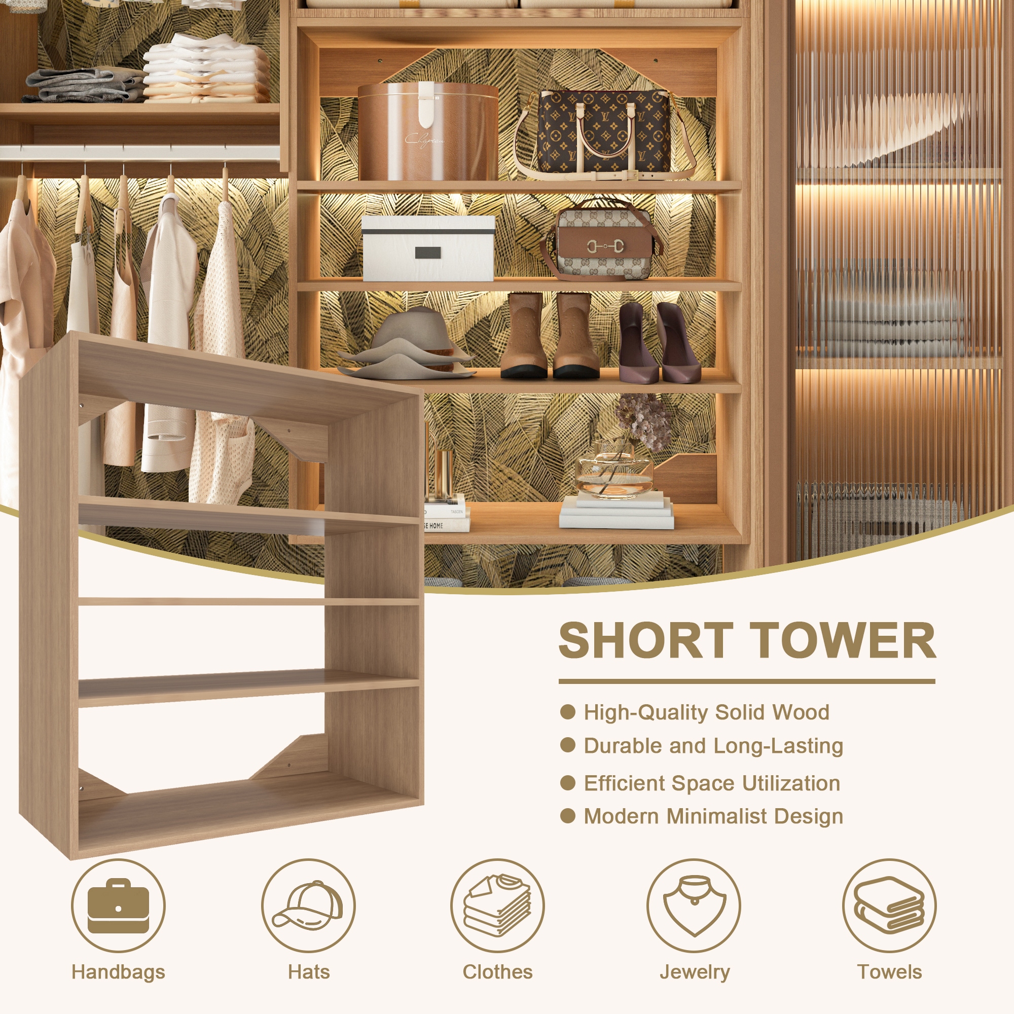 LOVMOR SF-Y-YMG04-32-N-1 Wood-Closet-Shelves - View #7