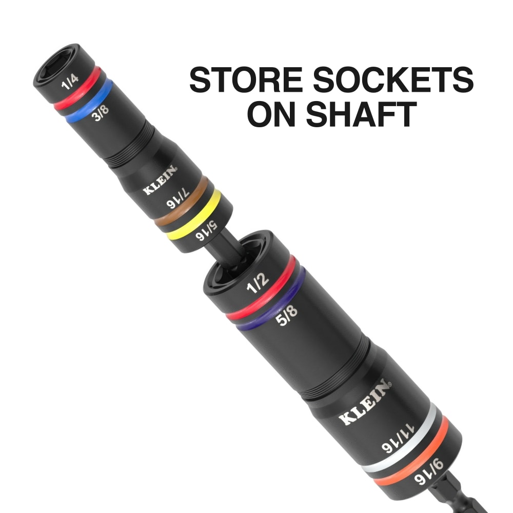 Quliet 4点セット Klein Tools KNECT Quad-24 Heavy-Duty Impact Flip Sockets, SAE and