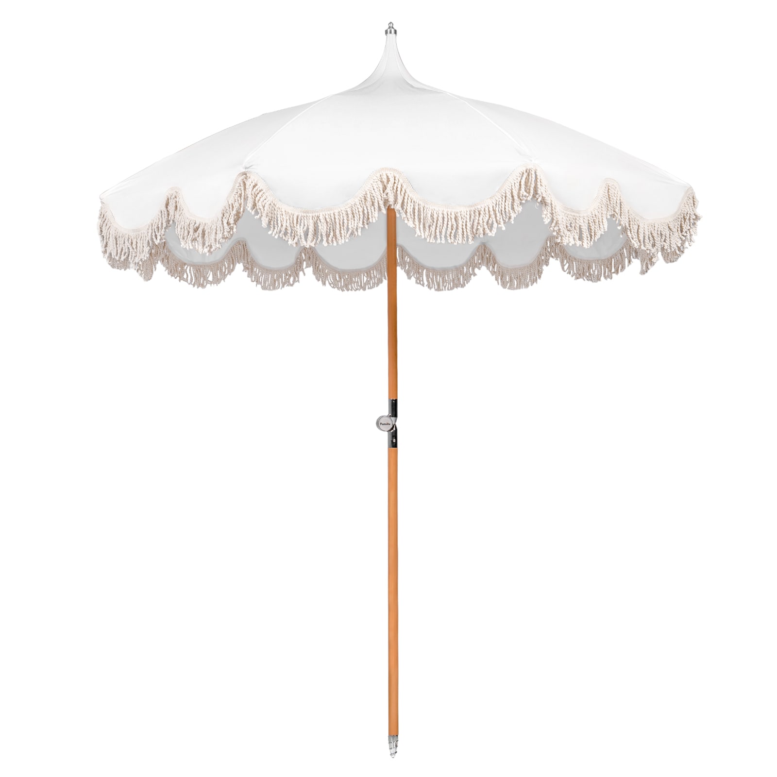 GARSING 6.5FT-PAGODA-WHITE 6.5-ft Aluminum White Slide-tilt Market Patio Umbrella