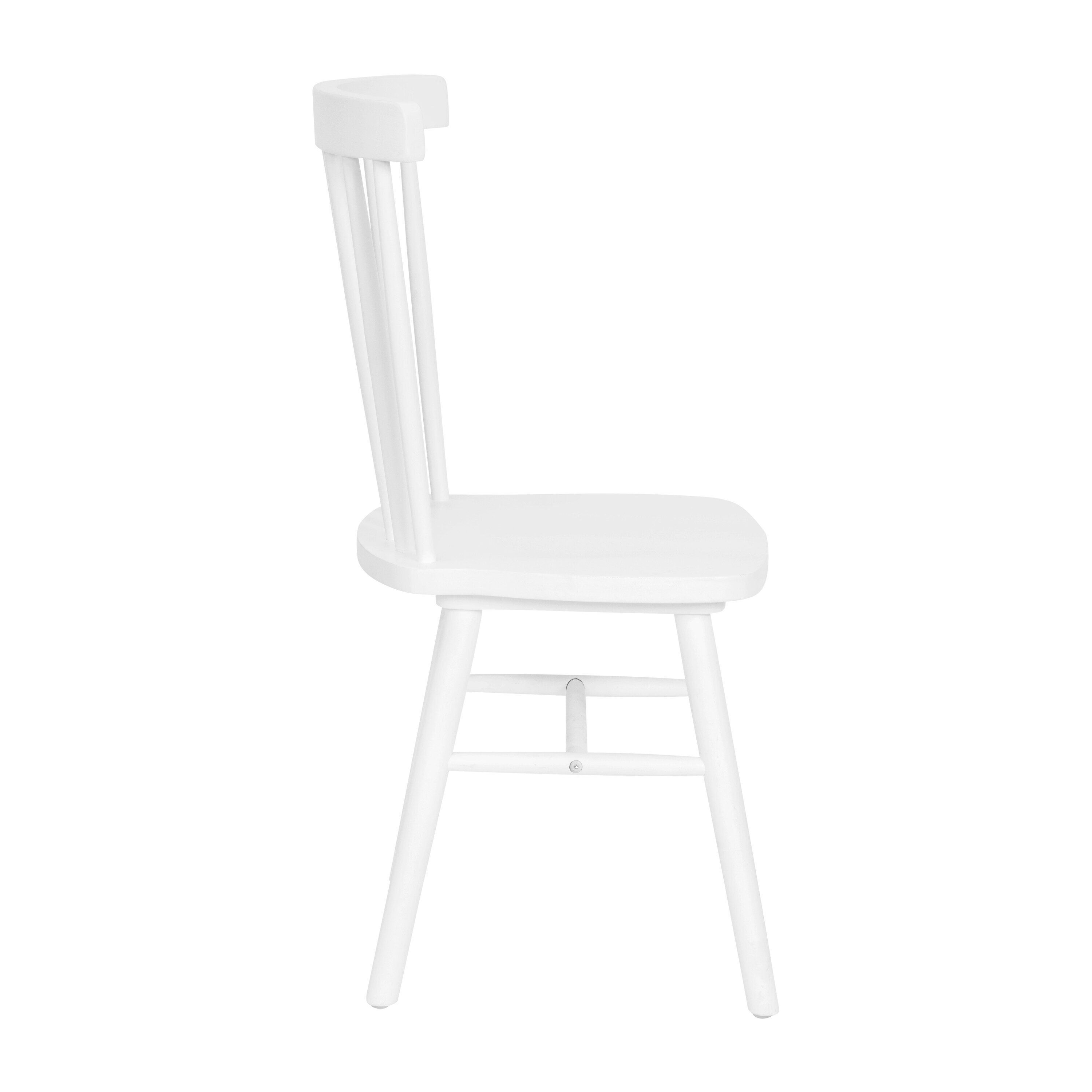Elegant Windsor White Slat Wood Side Chair