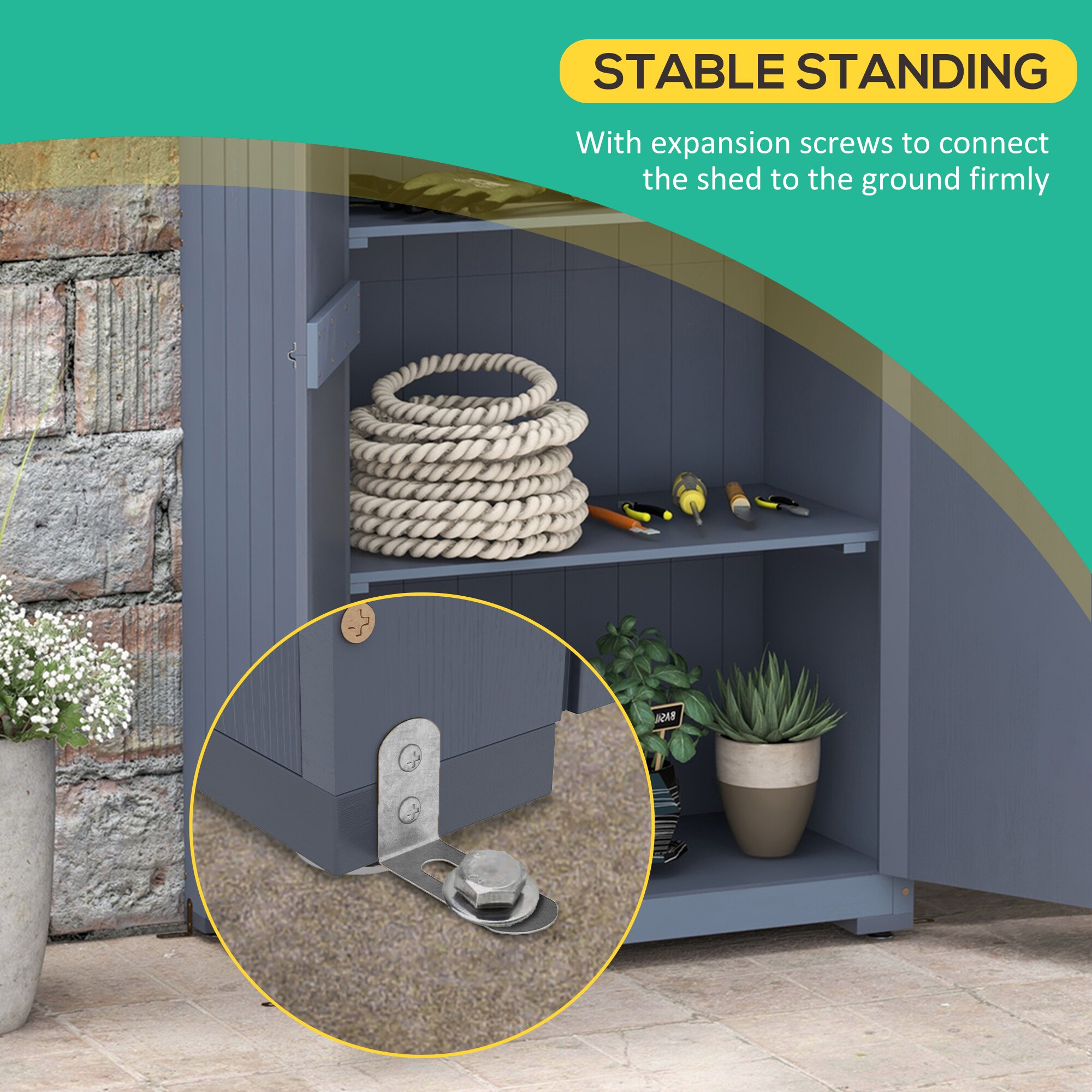 Outsunny 84H-060V00GY Wood-Storage-Buildings - View #8