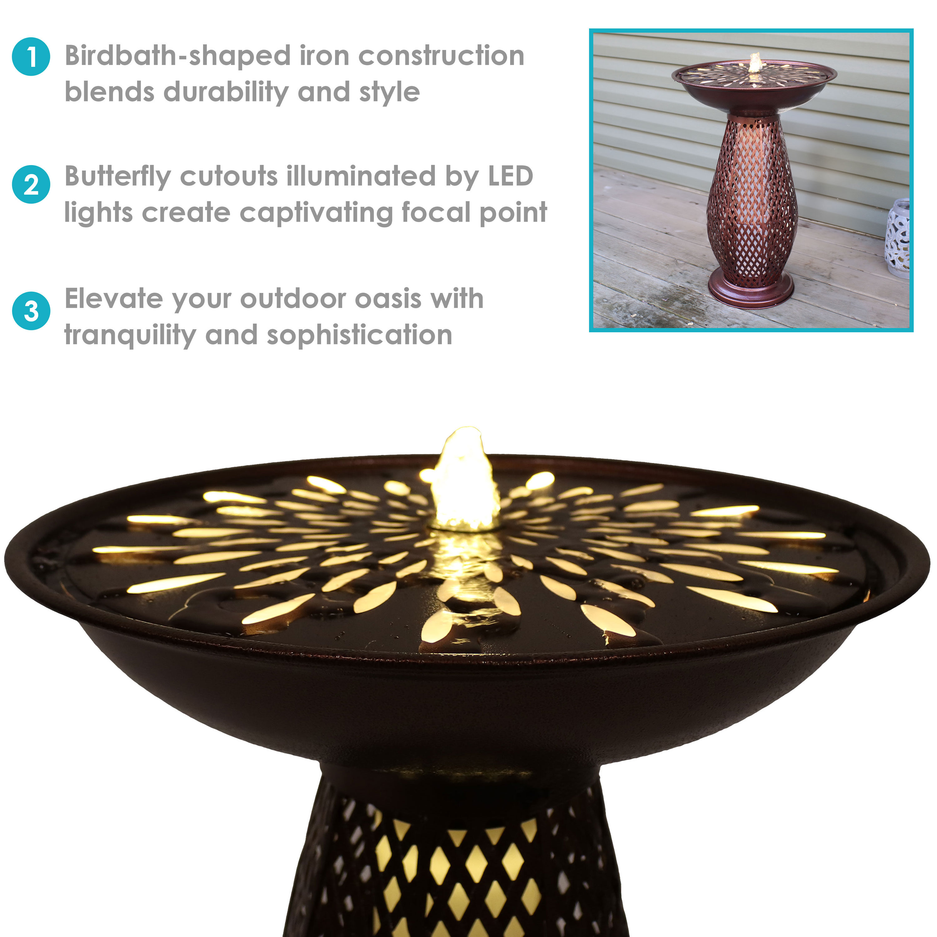 Sunnydaze Decor QZC-328 birdbaths - View #5