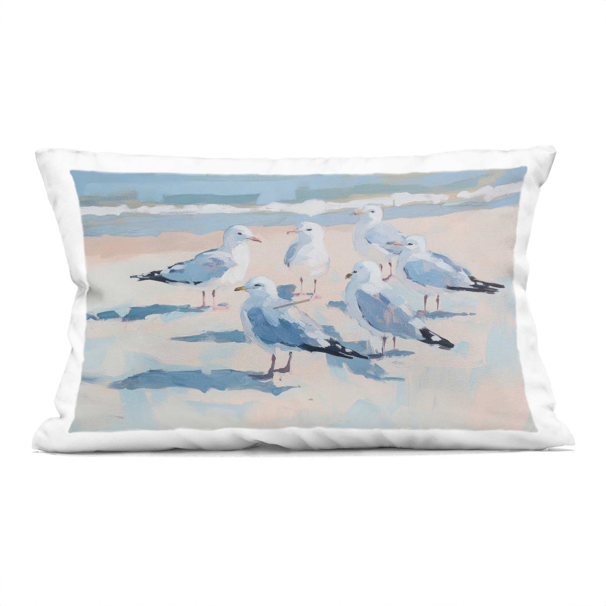 Stupell Industries PLQ-781-RCW-14X20 Summer Seagulls Crowding Shore Decorative Printed Throw Pillow design by Sisi and Seb 14 x 7 x 20
