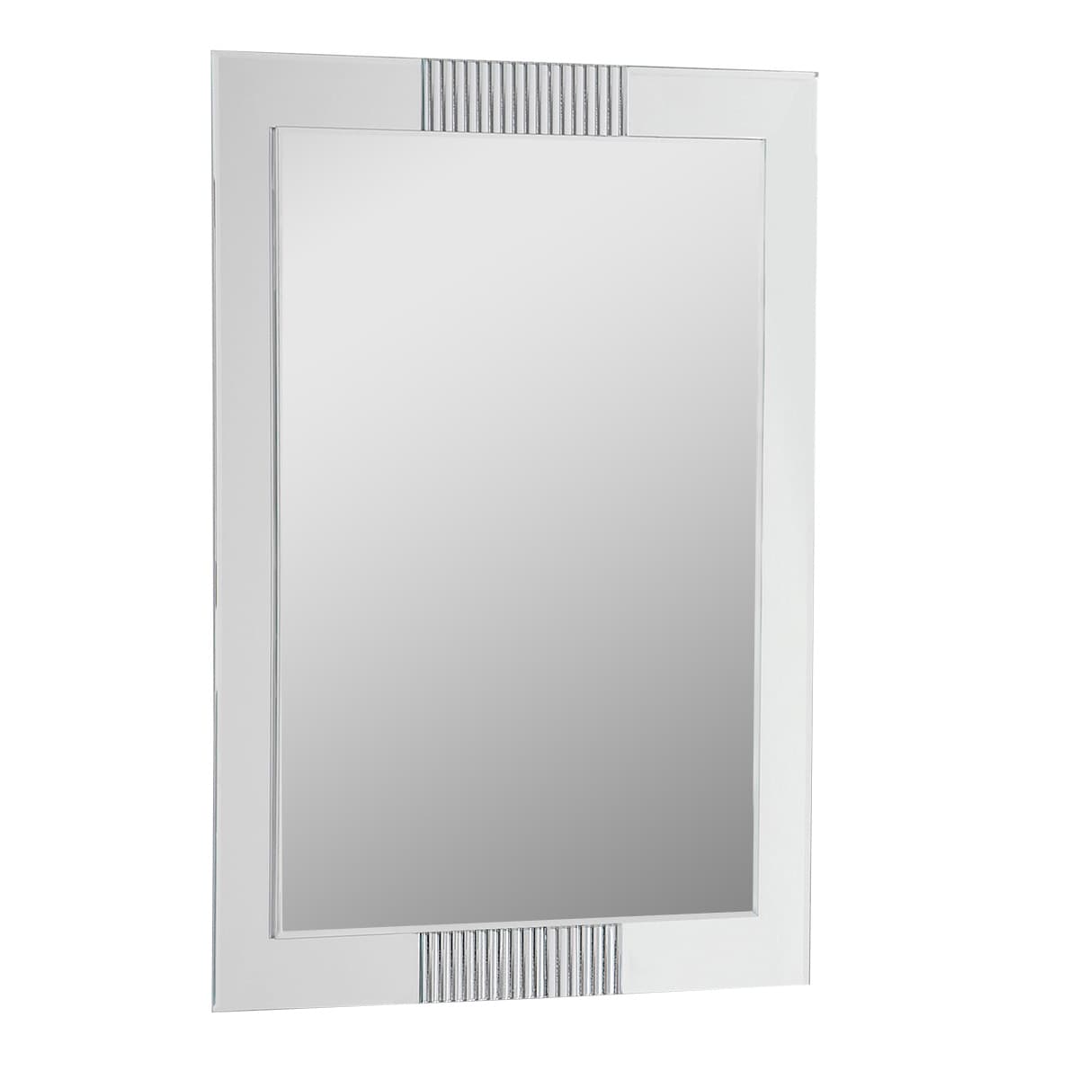 Decor Wonderland SSM526 Francisca 23.6-Inches x 31.5-Inches Beveled Frameless Rectangle Bathroom Vanity Mirror ( Silver )