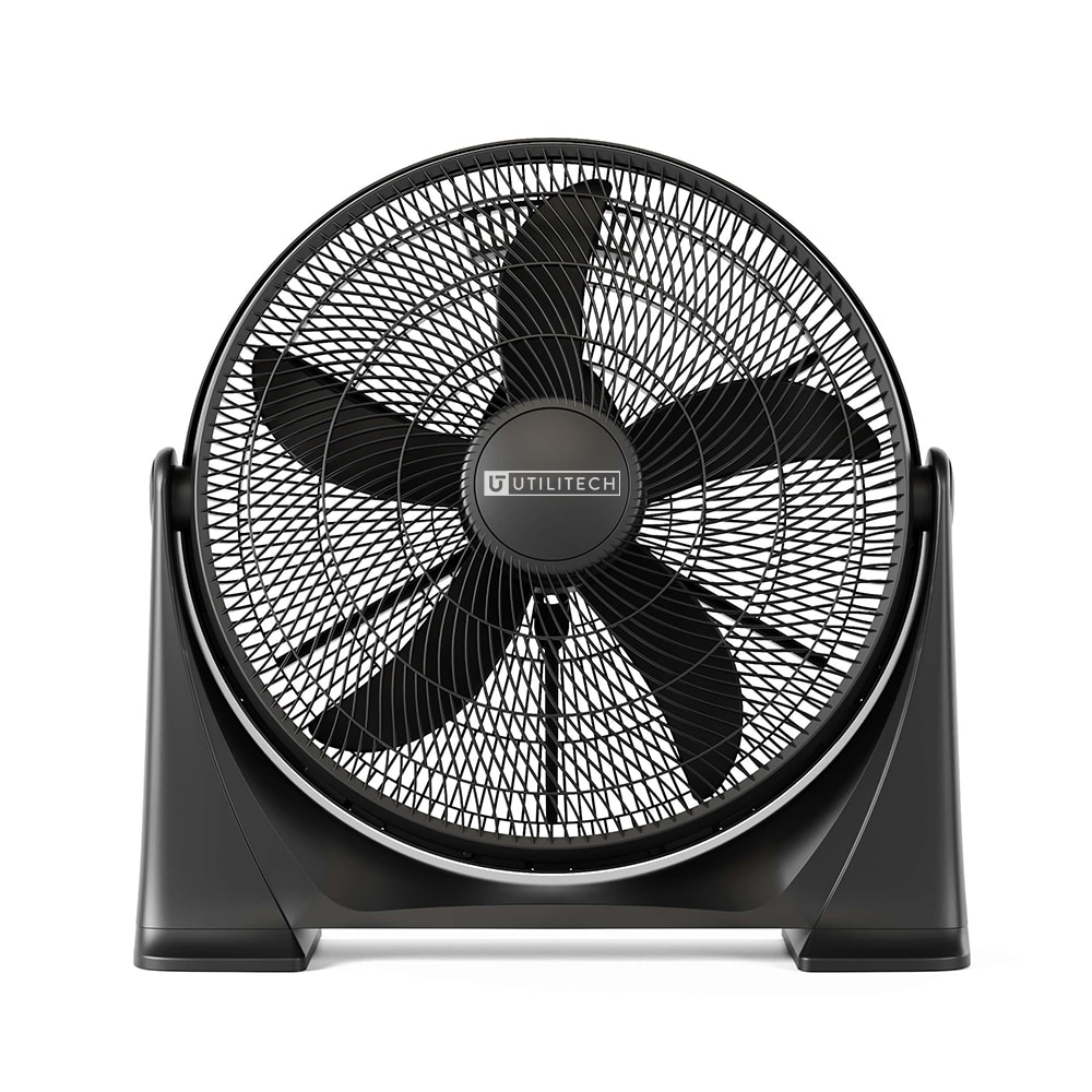 Utilitech 18-in 3-Speed Indoor Black Oscillating Pedestal Fan with Remote  in the Portable Fans department at
