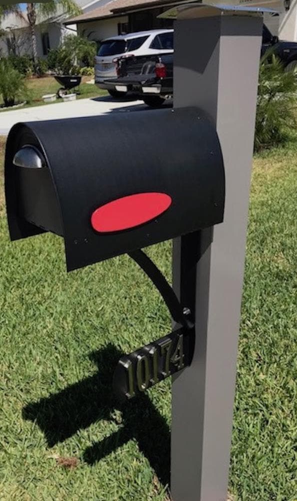 Spira Mailbox Matte Black Powder Coat Hardware Mailbox Mounting